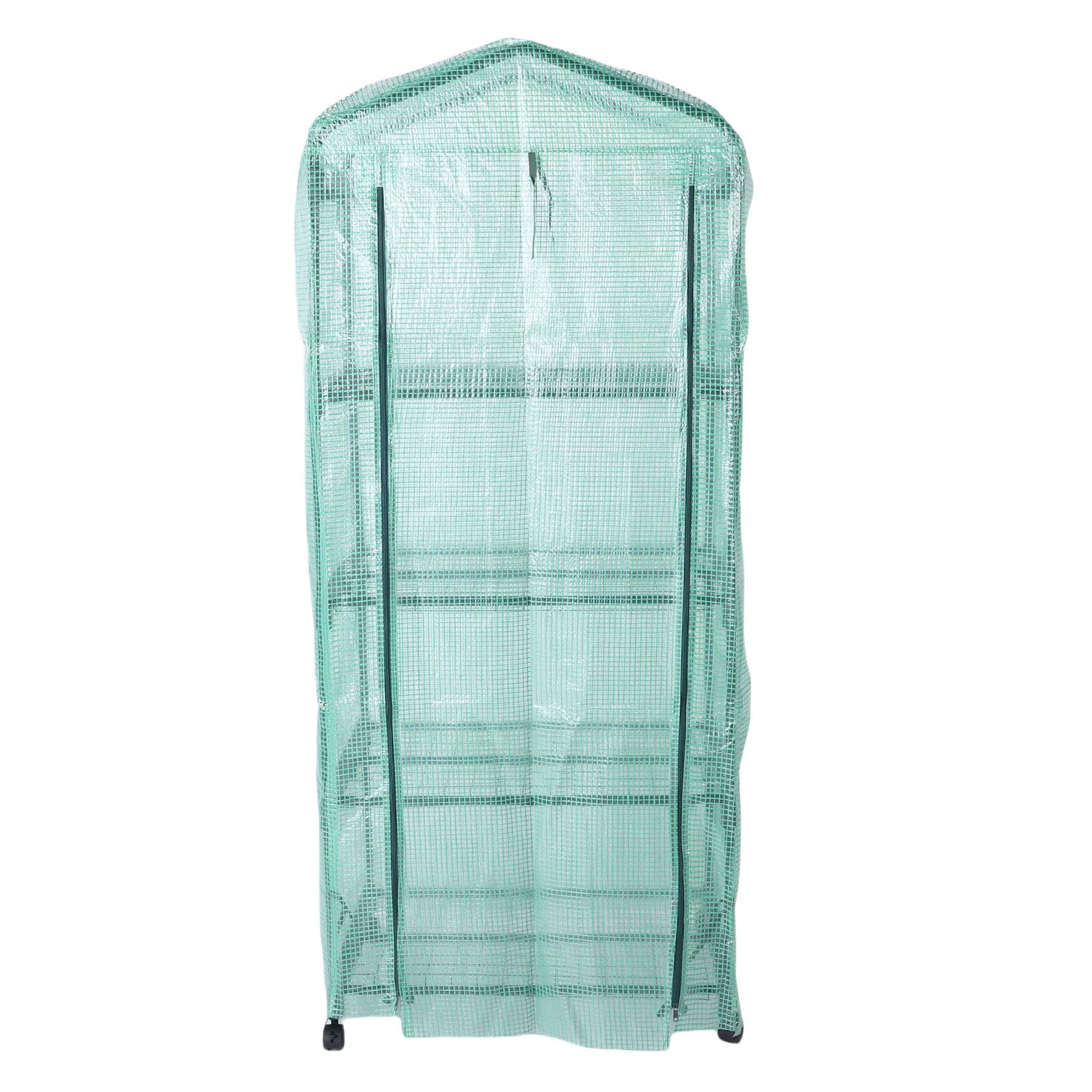 Fdit Invernadero Pequeño con Ruedas, Invernadero de 4 Niveles con (Green) | Ruedas Giratorias 360°, Estructura de Acero, Repisas de 27” y Puerta