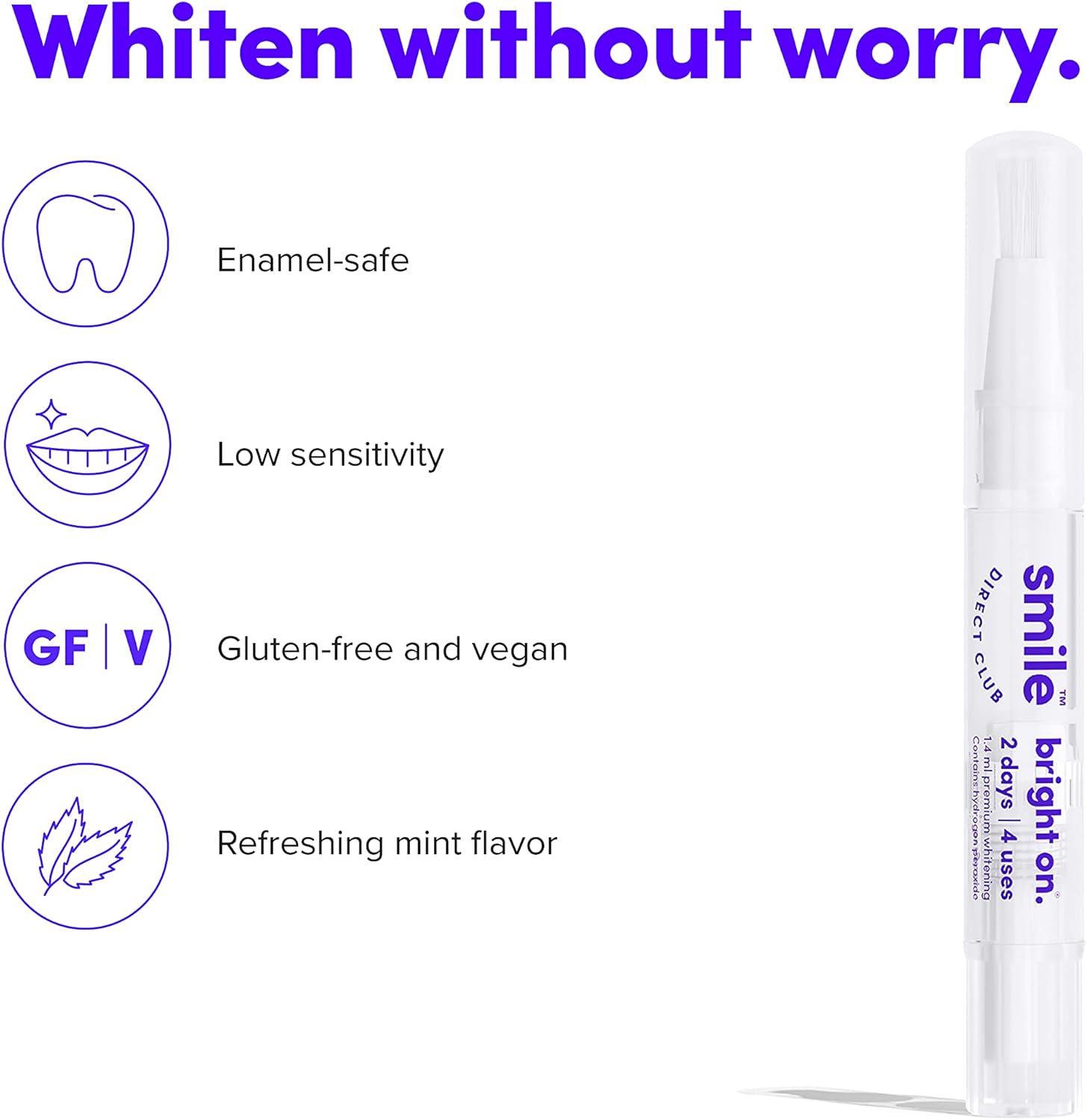 SmileDirectClub Teeth Whitening Gel Kit with LED Light – 4 Pack Pens – Professional Strength Hydrogen Peroxide - Pain Free and Enamel Safe - Up to 9 Shades Whiter in 1 Week – 3X Faster Than Strips : Beauty & Personal Care