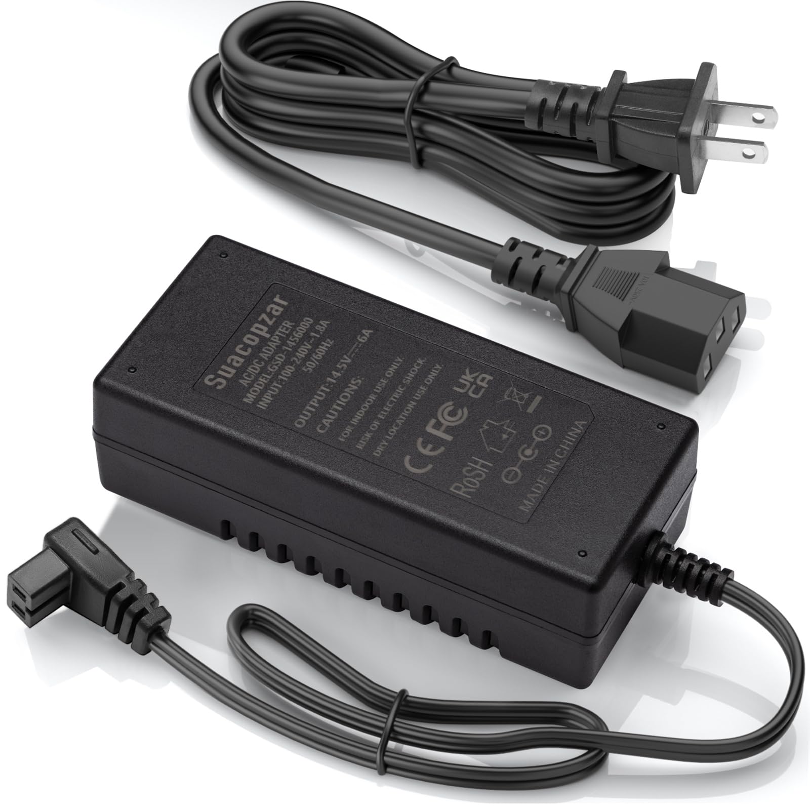 AC Adapter for 12V Refrigerator Freezer Fridge, DC14.5V AC 100-240V