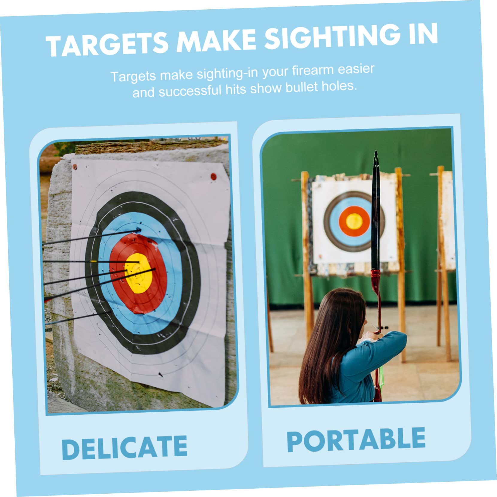DECHOUS 10Pcs Archery Targets Paper Practice for Outdoor Shooting Thickened Material for Visual Feedback for Backyard Training
