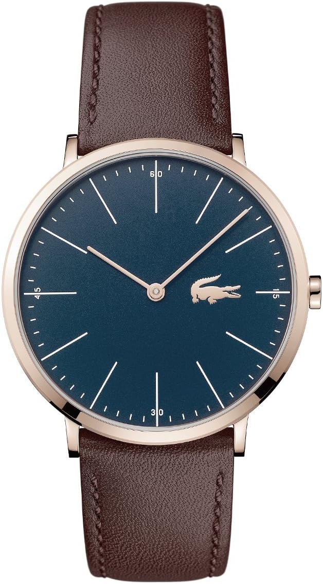 Lacoste Mens Quartz Watch, Analogue Classic Display and Leather Strap 2010871