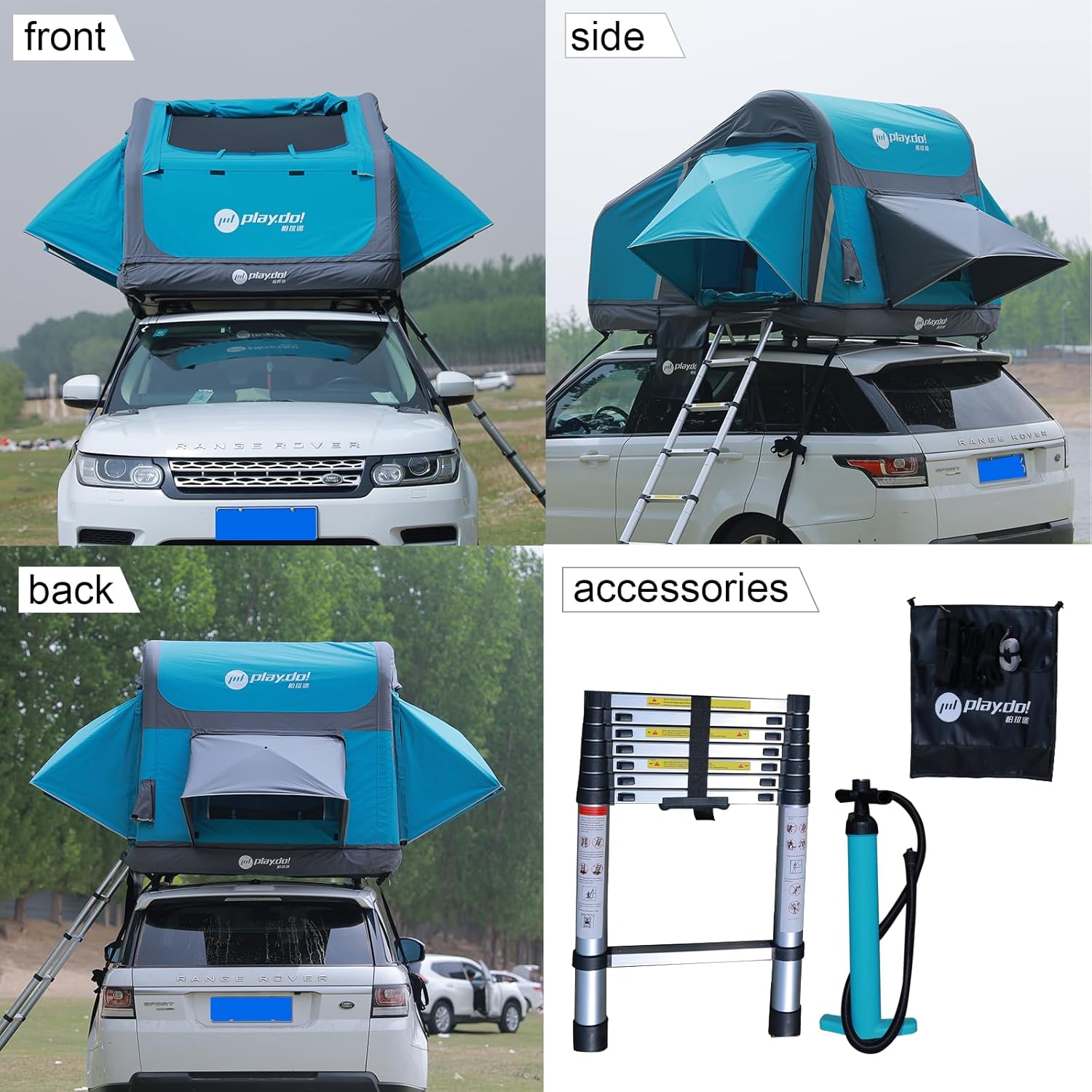 WINTENT Inflatable Roof Top Tent with Awning, Waterproof Roof Top Tent with Shoe Bag Aluminum Ladder for Car SUV Van Jeep Truck Camping