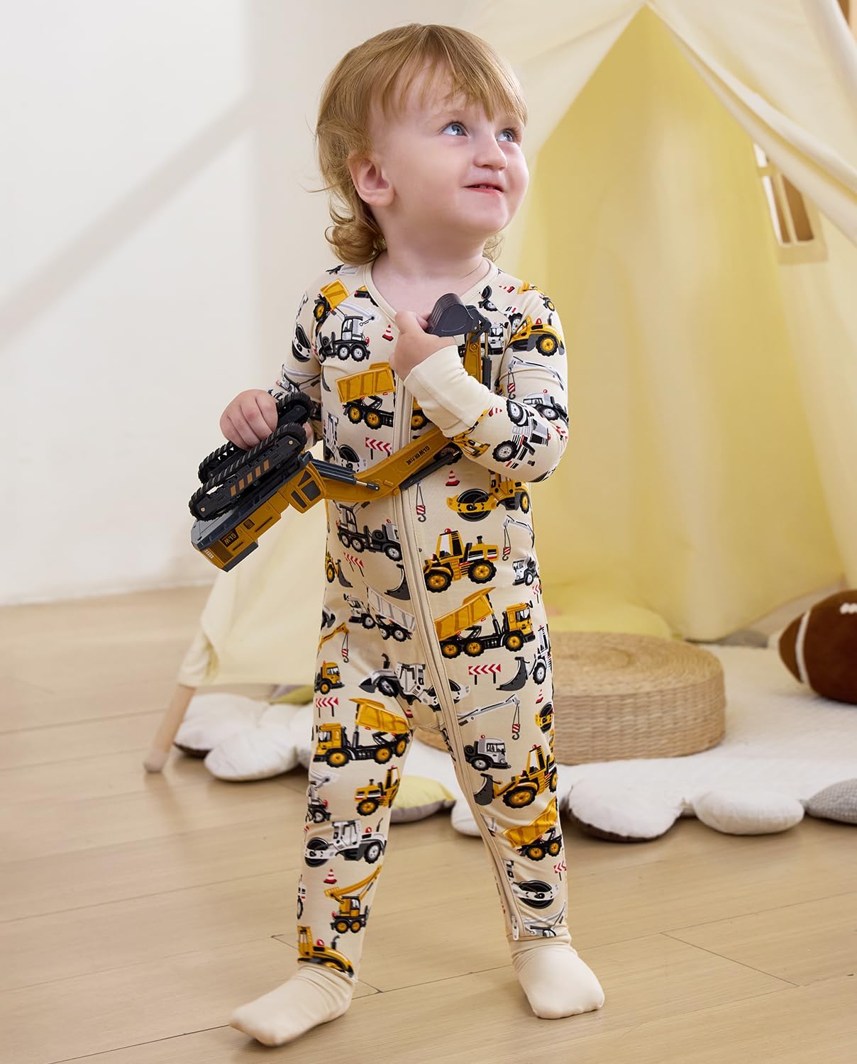 Bamboo Viscose Baby Convertible Footie Pajama, Zipper Pajamas for Baby Boys & Girls, Sleep & Play Footed - Image 5