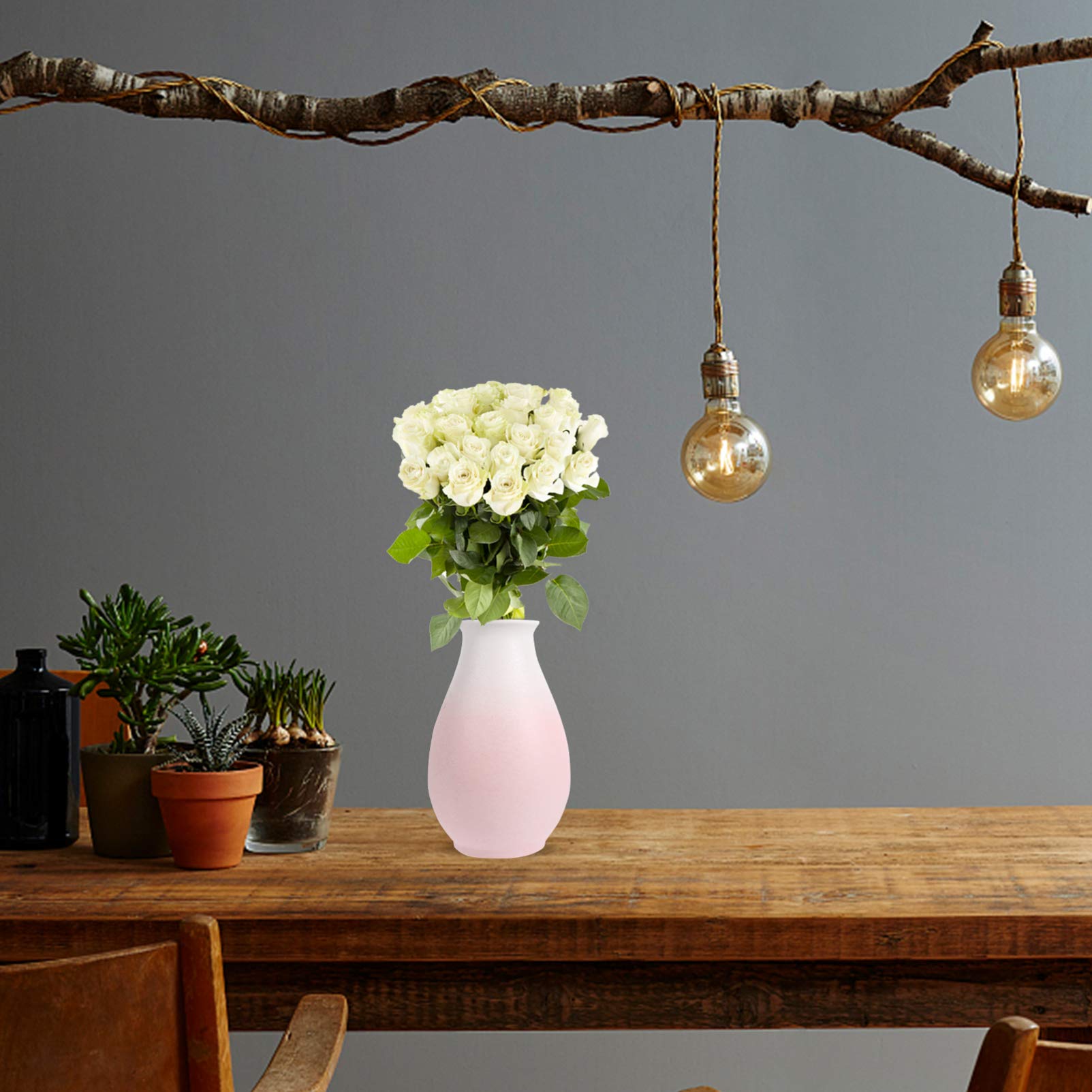 Vaso da Arredamento in Ceramica Opaca Sfumata Rosa