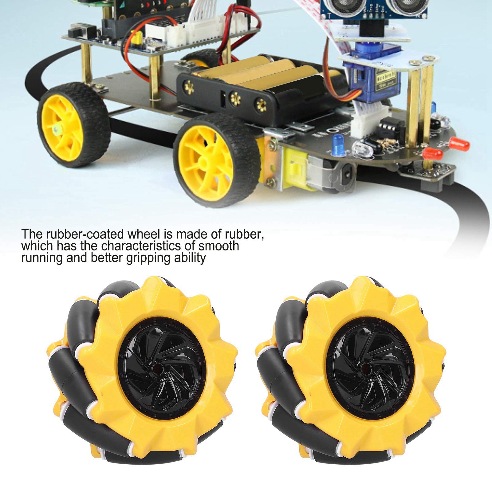 4-Pack 80mm Mecanum Wheels - Omni-Directional Robot Car Wheels For DIY Smart Cars