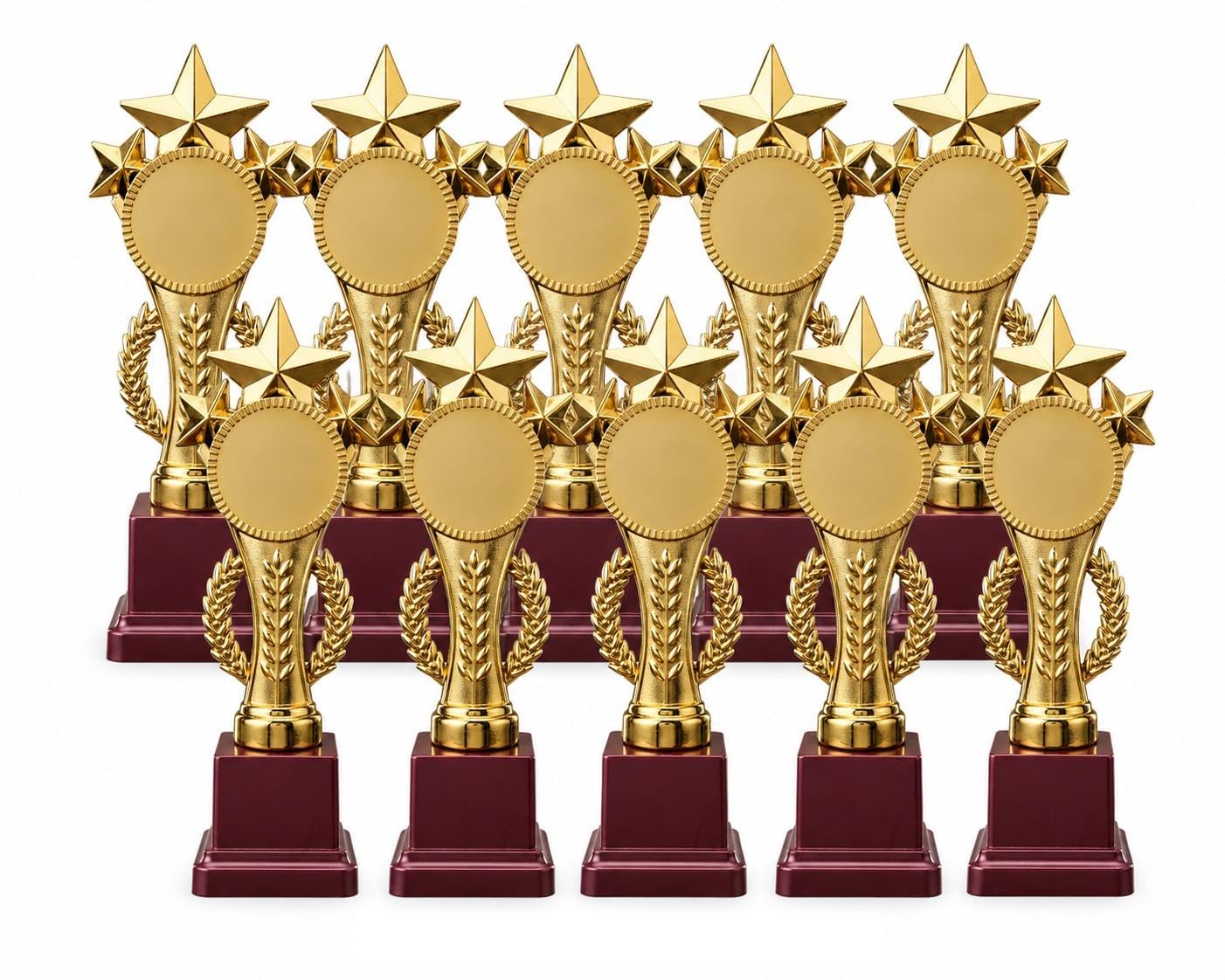 Metallic Fibre Star Tower Golden Winning Trophy Pack of 10 (9.5 inch) Trophies | Trophies-picture-24