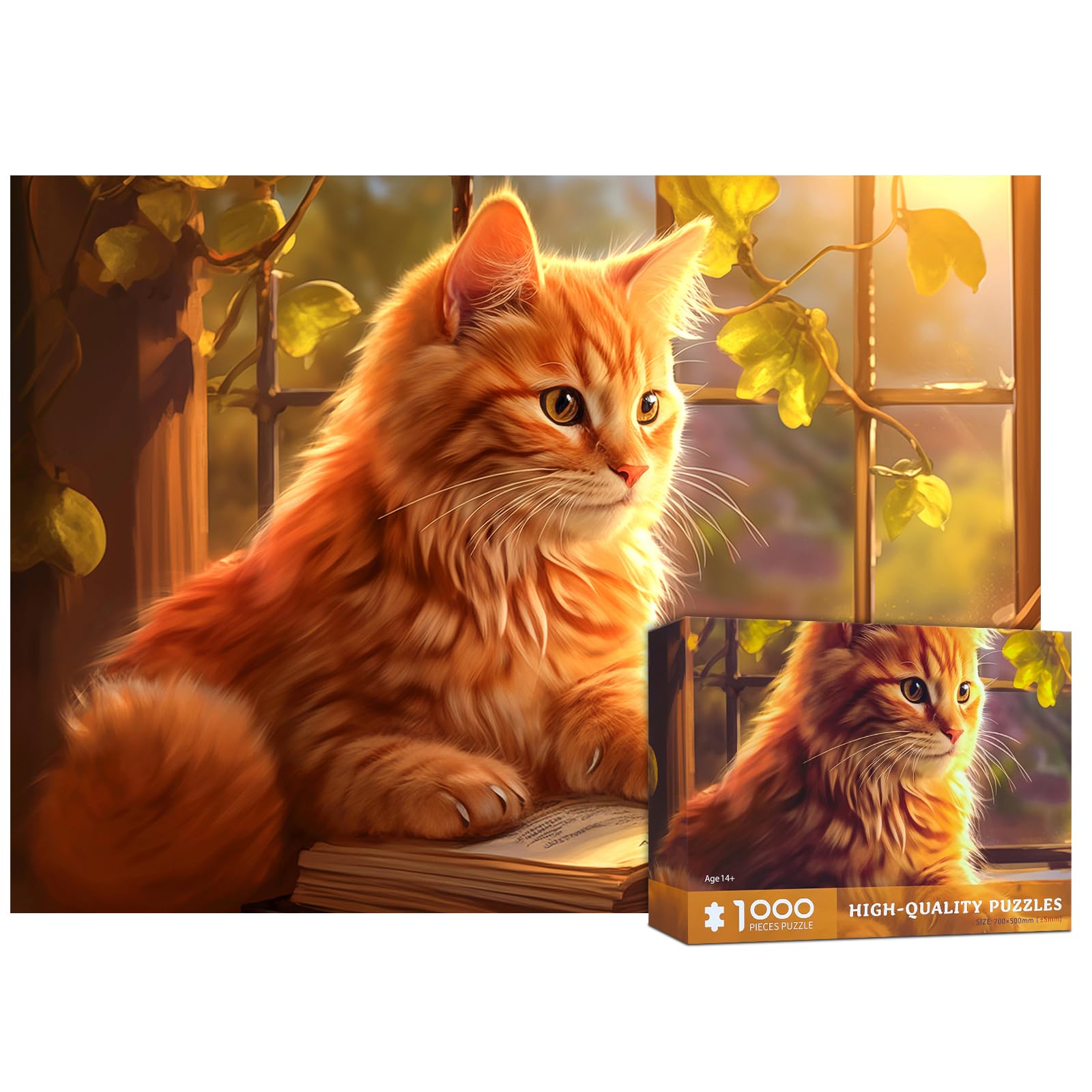 Jigsaw Puzzle 1000 Pieces for Adults Cats Animals Jigsaw Puzzle 1000 Pieces for Adults Jigsaw Puzzle 1000 Pieces Cats 1000 Pieces Decorative Jigsaw Puzzles for Boys and Elders Puzzle Lovers