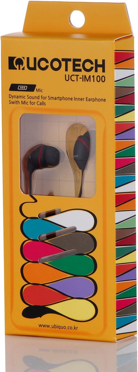 UCOTECH IM100 In-Ear Headphones With Mic Controls for iPhone / Android, White