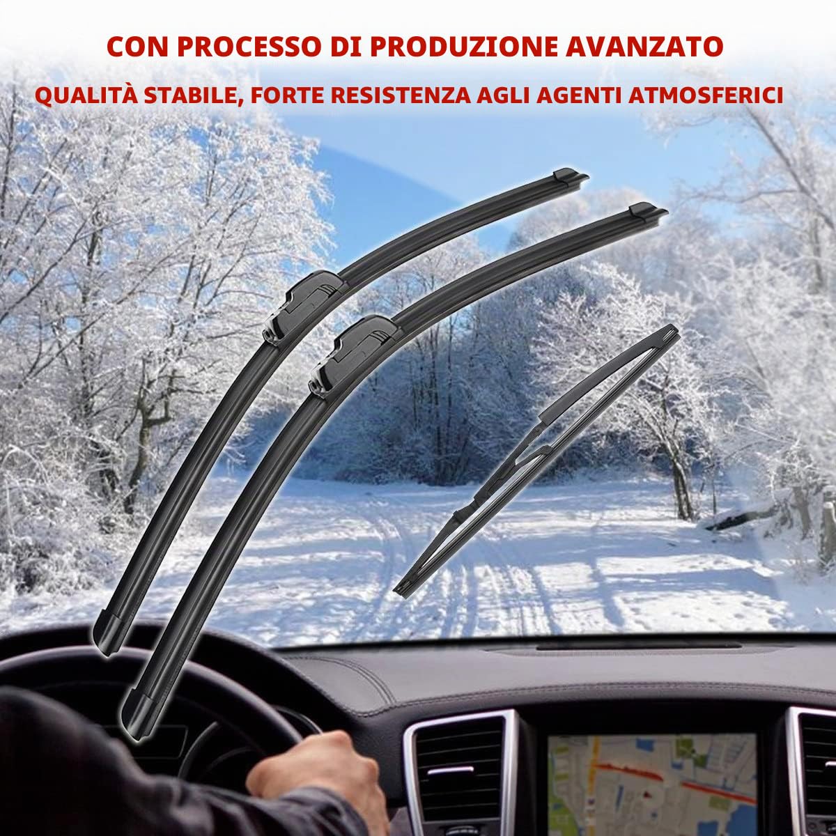 Auto Tergicristallo Per Fiat Panda 2003-2012 Lame Spazzole Cutter Accessori 22" 16" 13"