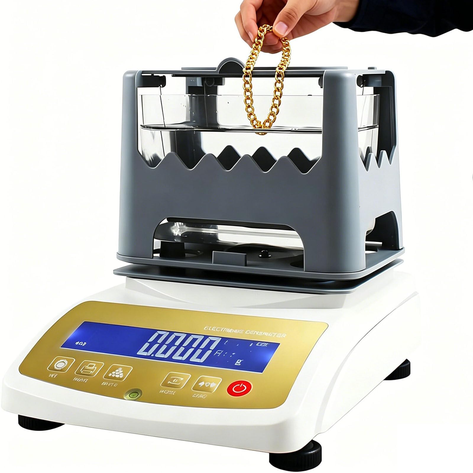 HaiZethonic Precious Metal Densimeter Density Tester,Gold Purity Testing Machine,For Accurate Metal Assay,Weighing Precision 0.01,For Gold/Silver/K Gold/Palladium/Platinum 1200g
