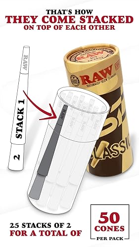 Miniatura 2 de RAW Paquete de relleno de cono de tamaño King con paquete de 50 conos Kit de inicio de accesorios de llenado de cono eficiente y simple