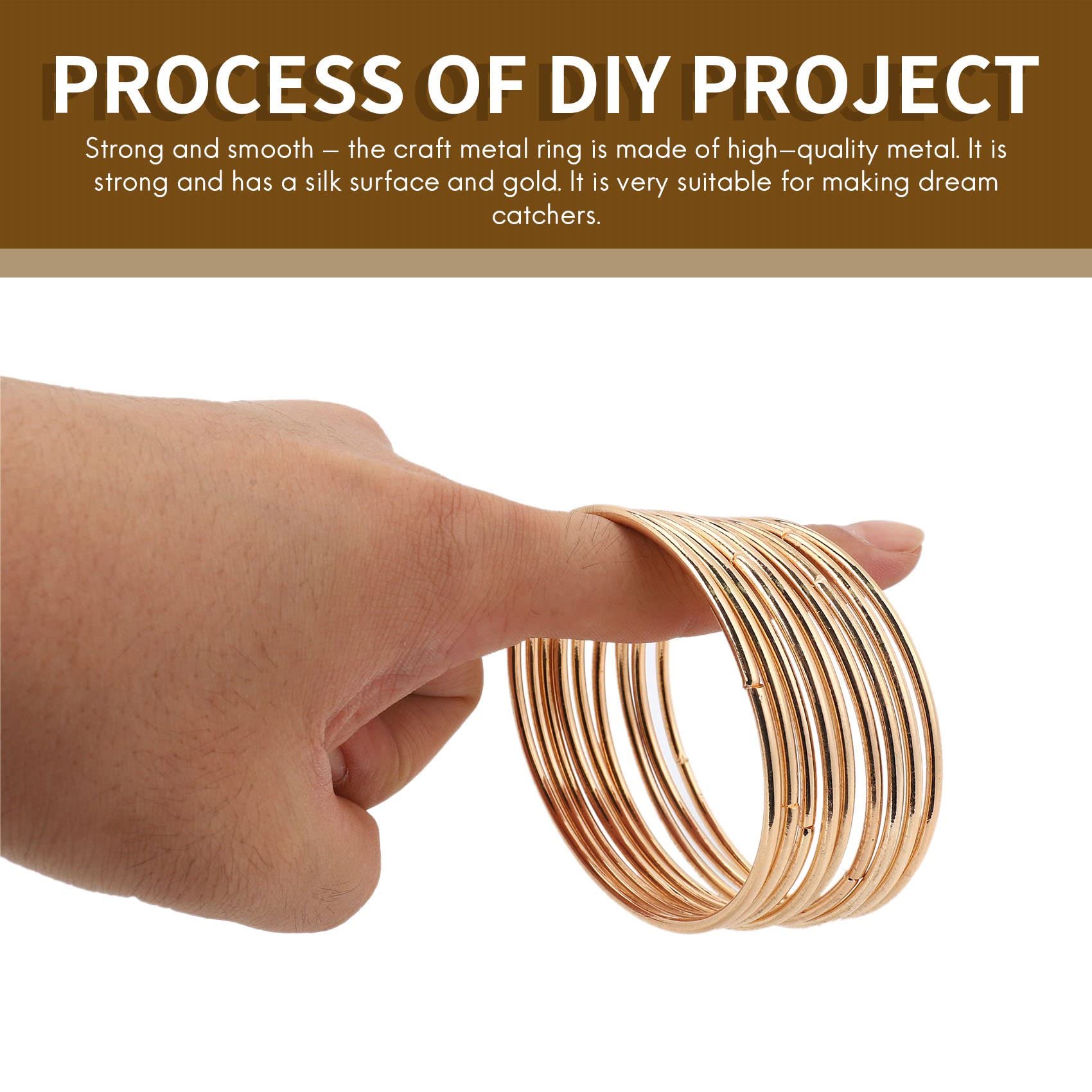Mircube 10 Pack 3 Inch Gold Dream Catcher Metal Rings Hoops Macrame Ring for Dreamcatchers and Crafts - Image 3