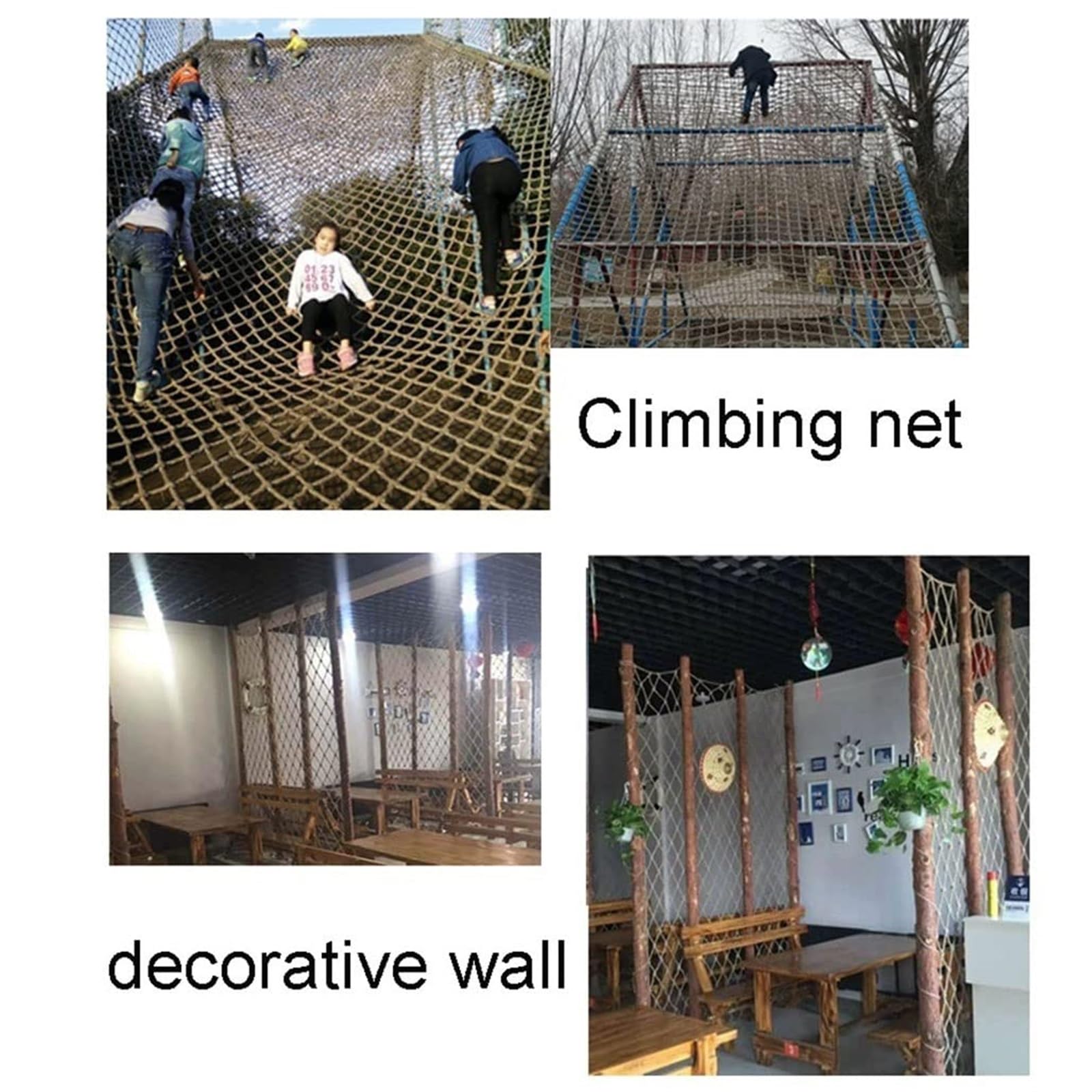 Red de Cuerda de cáñamo, Redes de Seguridad Infantil, Valla de Cuerda, escaleras, balcón, jardín, Parque Infantil, Cuerdas de protección, Redes(1 * 2m)