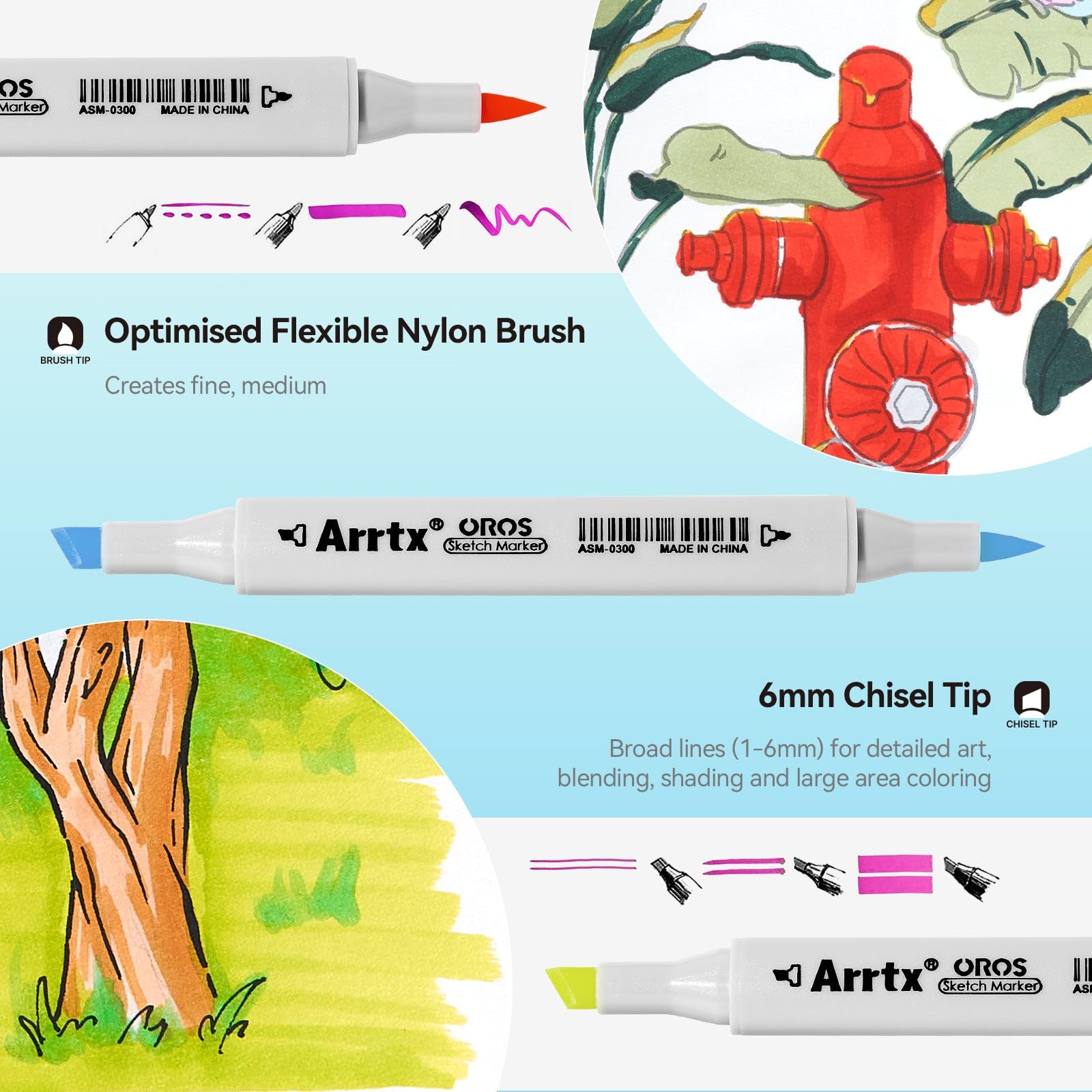 Arrtx ALP 80 Alcohol Markers Paint Marker Dual Tip 4