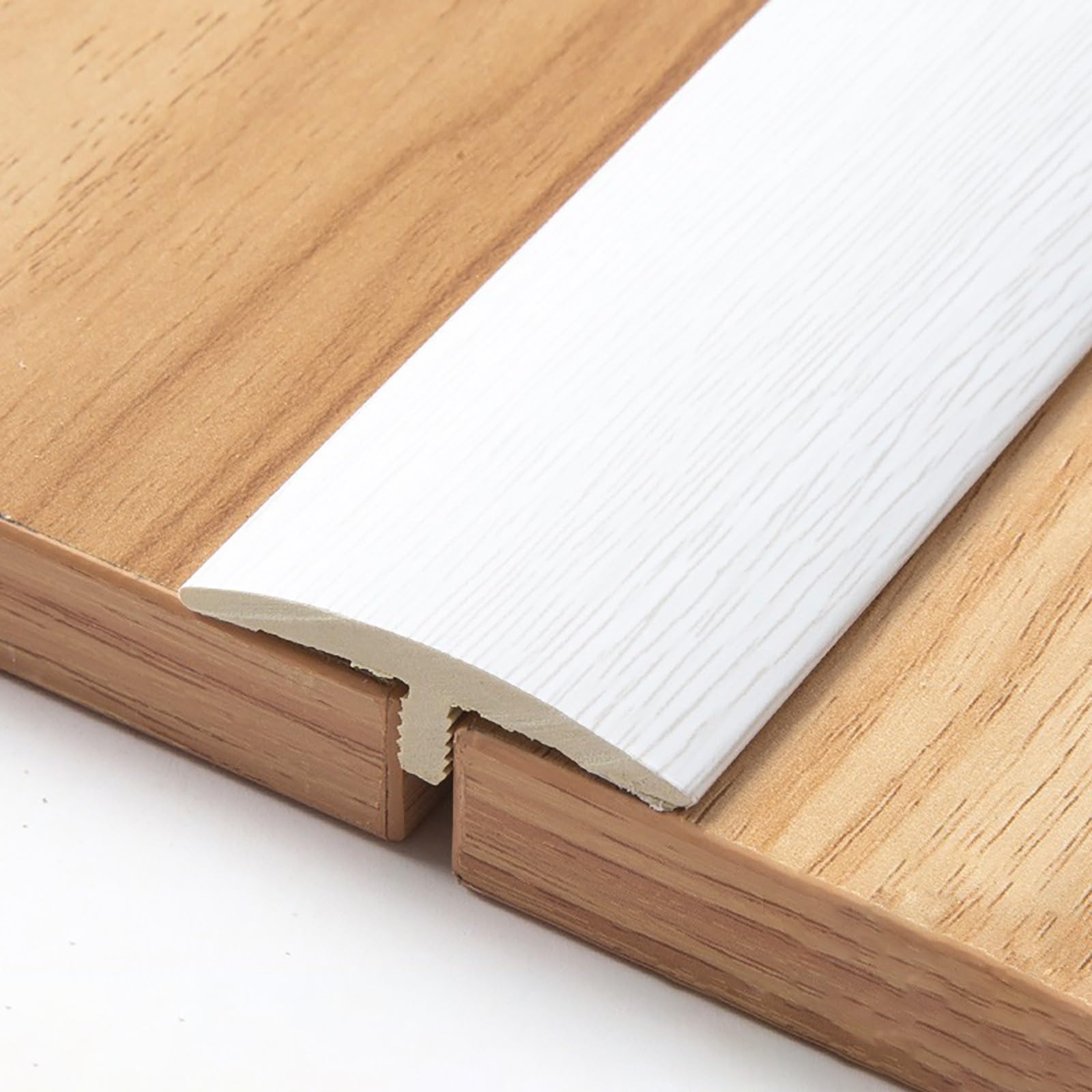 Perfil De Transición T De PVC Autoadhesivo Para Pisos: Ideal Para Unir Madera Y Baldosas. Solución Duradera Y Estética Sin Juntas, Perfecta Para Acabados Y Espacios Planos(Weiß,2 * 60cm)