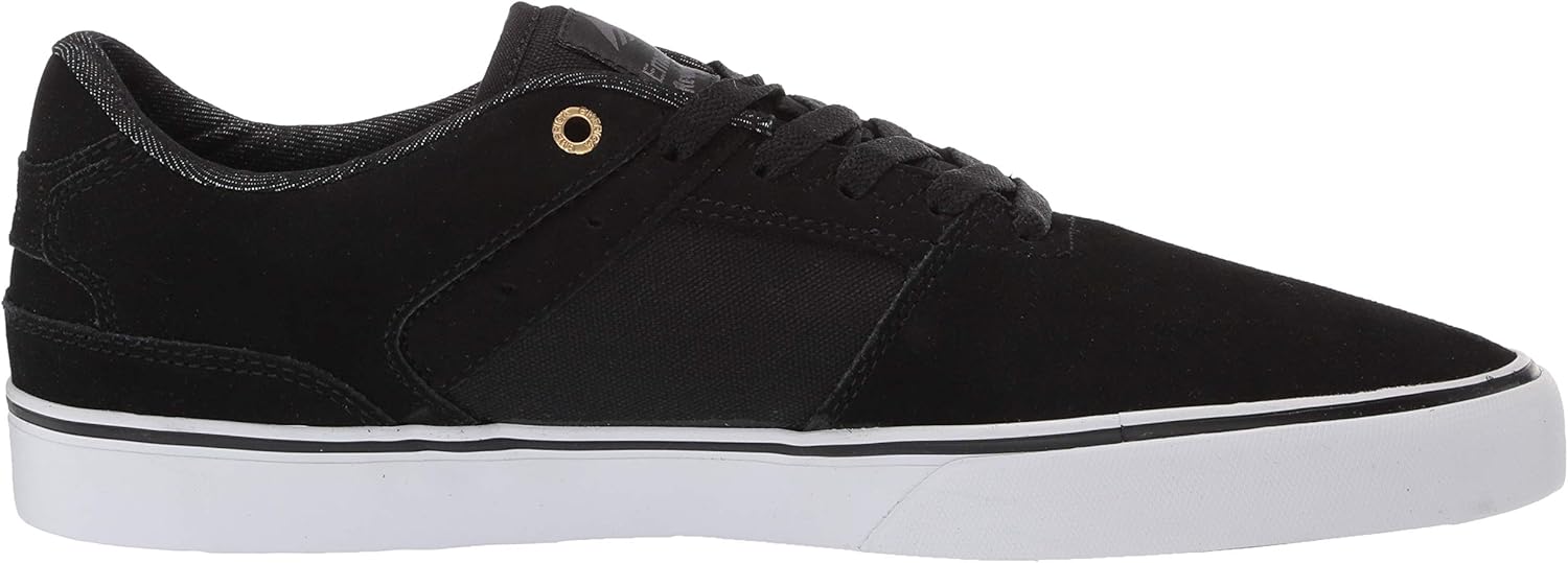 Emerica Men's The Reynolds Low Vulc Skate Shoe 7 Black/Gold/White