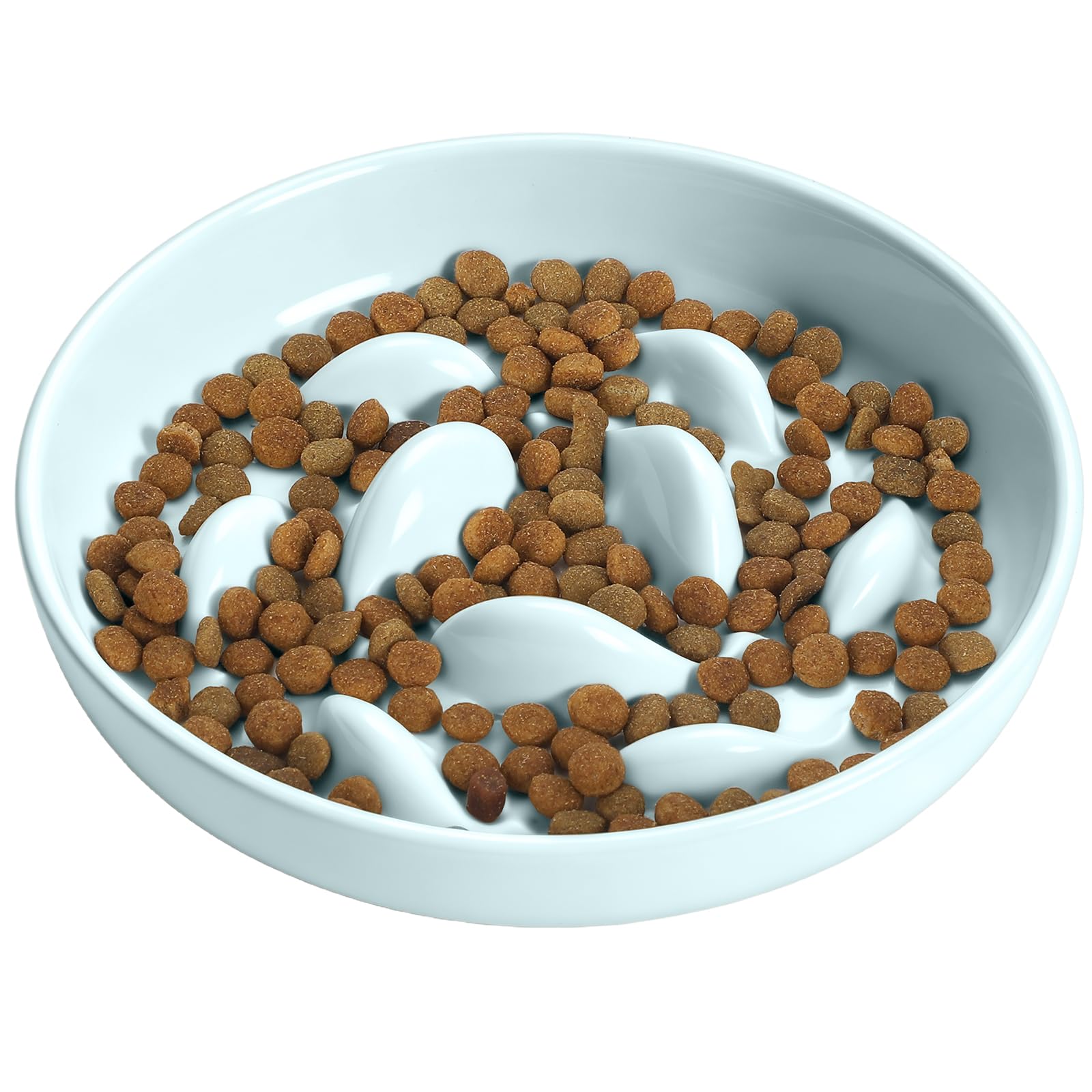 PETTOM Anti Schling Napf Katze Keramik, Antischlingnapf Katze Nassfutter, Katzennapf Langsam Fressen Ø16cm, Schlingnapf für Katzen und Kleine Hunde