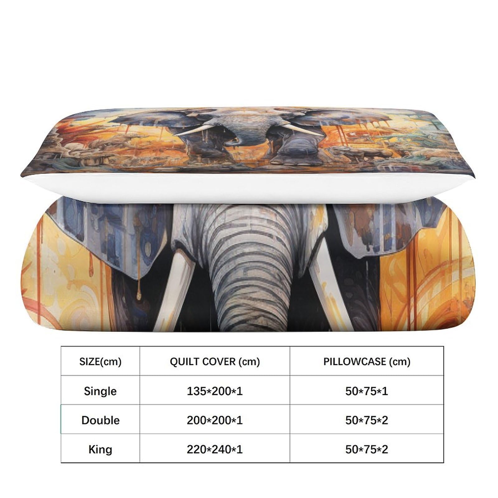 Tier-Bettwäsche-Set, 3D-Druck, Bettbezug-Set mit Kissenbezug, Bettwäsche, Tier-Bettbezug, Heimtextilien, Einzelbett (135 x 200 cm)