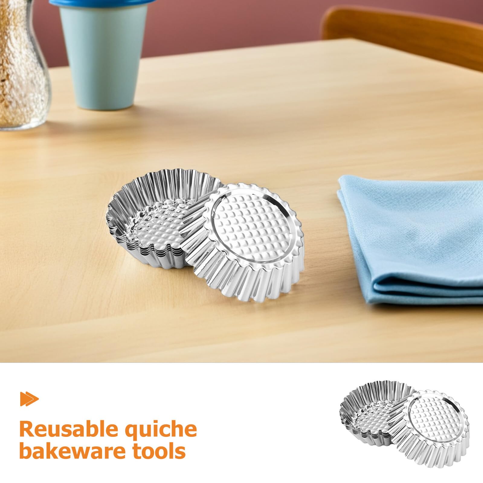 Set 20 Stampi Mini Crostatine in Acciaio Inox Antiderente Teglie per Crostate a Forma di Fiore Diametro 8 CM Pirottini per Cupcake e Dolci Utensili da Forno Riutilizzabili per