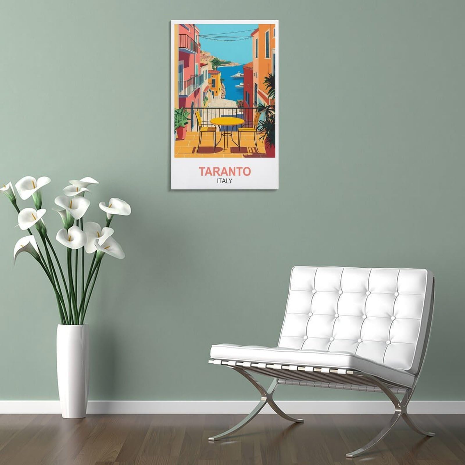 CLFMHNAS Impression sur toile vintage Tarente Italie 50 x 75 cm