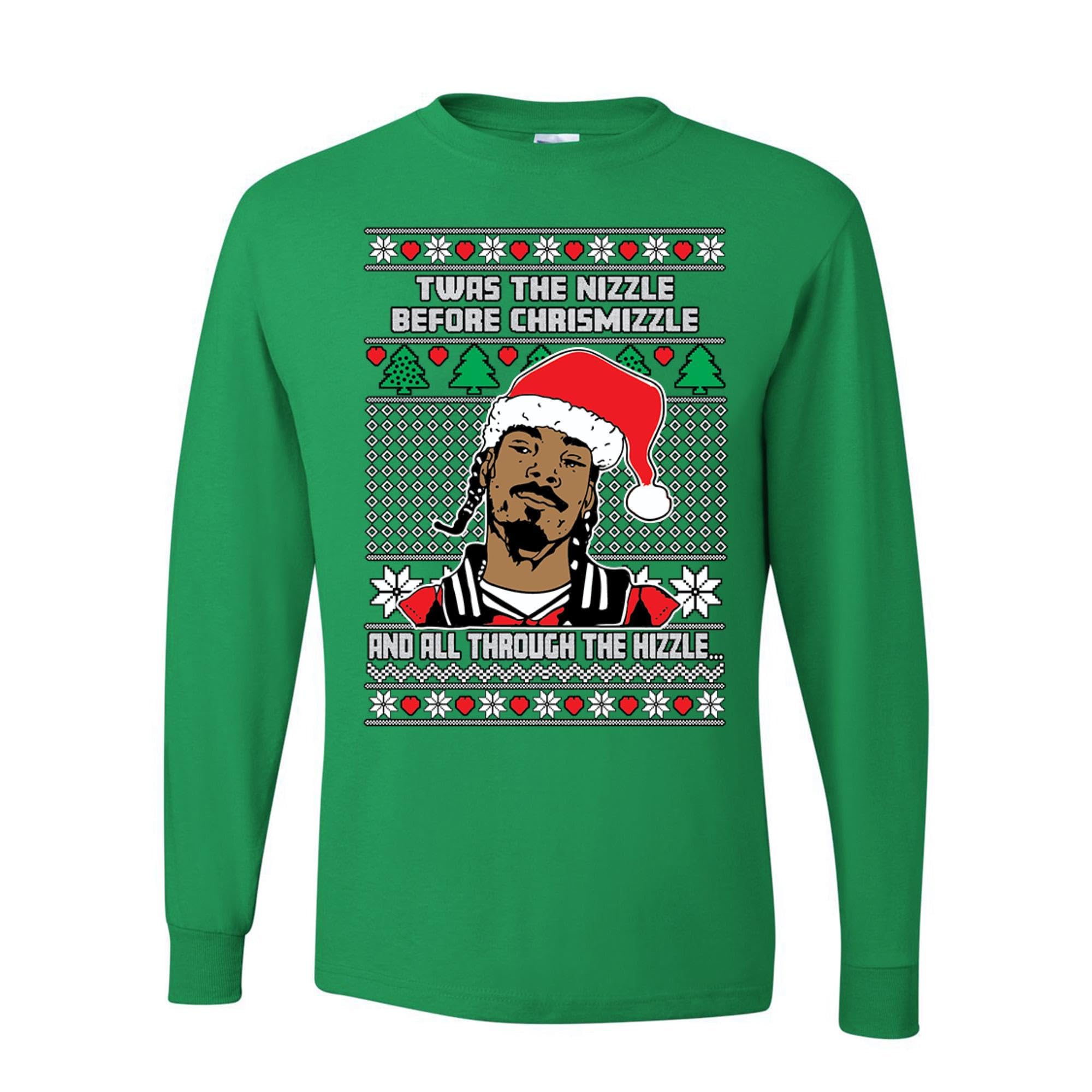 wild custom apparelUgly Christmas Sweater Twas The Nizzle Before Chrismizzle Mens Long Sleeves