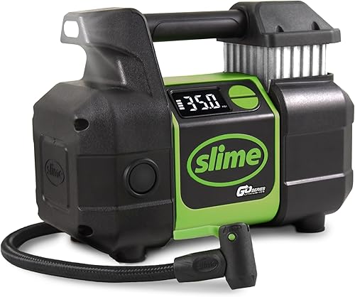 Miniatura 7 de Slime 40084 Inflador de Neumáticos, Compresor de Aire Portátil Inalámbrico, Bomba de Aire con Batería de Iones de Litio y Luz LED, Recargable,
