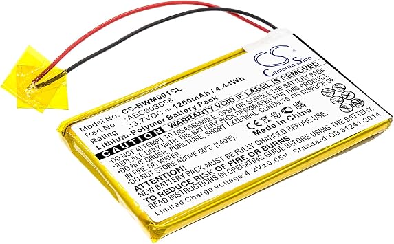 Replacement Battery for MC-XW00-Y-CN-00 MCXL-MPCB1 Gasalert Microclip Gas Detecto MC-XW00-Y MC-XW00 GasAlert Micro Clip XL Compatible with AEC6036581200mAh