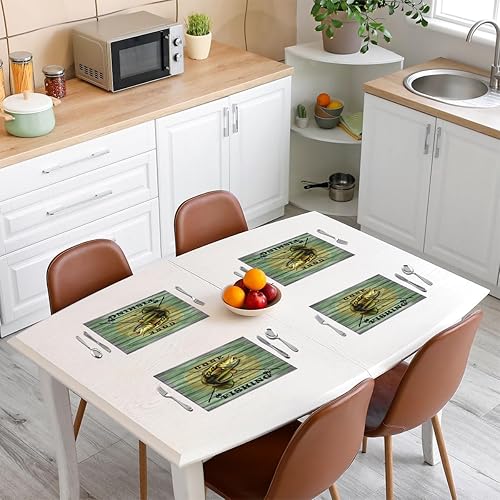 Miniatura 4 de Juego de 4 manteles individuales de hongos botancieros para cocina, comedor, decoración de mesa de interior y exterior, decoración de hongos