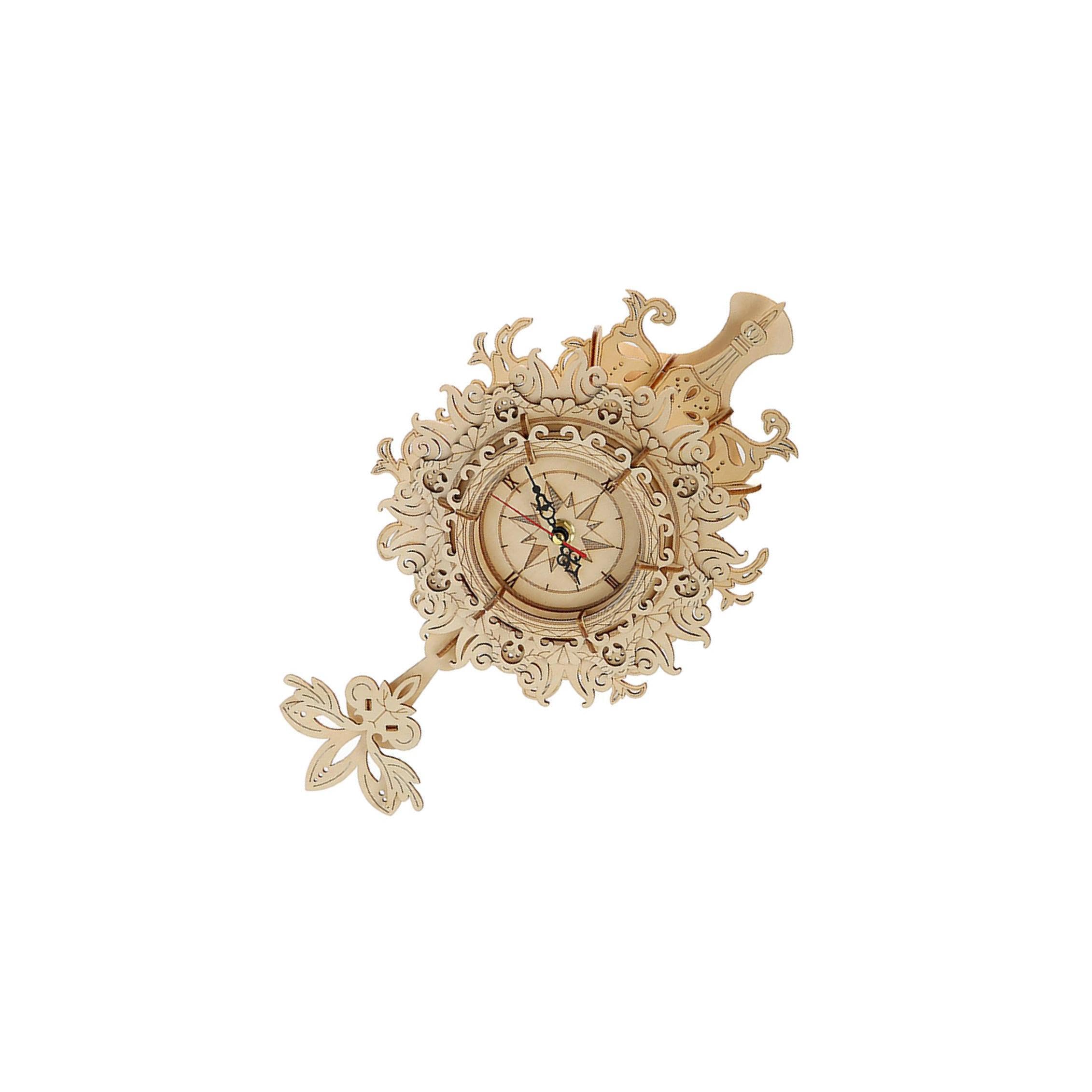TWISAXC Craft Kits For Adults 3D Wooden Clock Puzzle Unique Experience Sharing Creativity While Strengthening Family Ties Together 3D Wooden Mechanical Pendulum Clock Puzzle