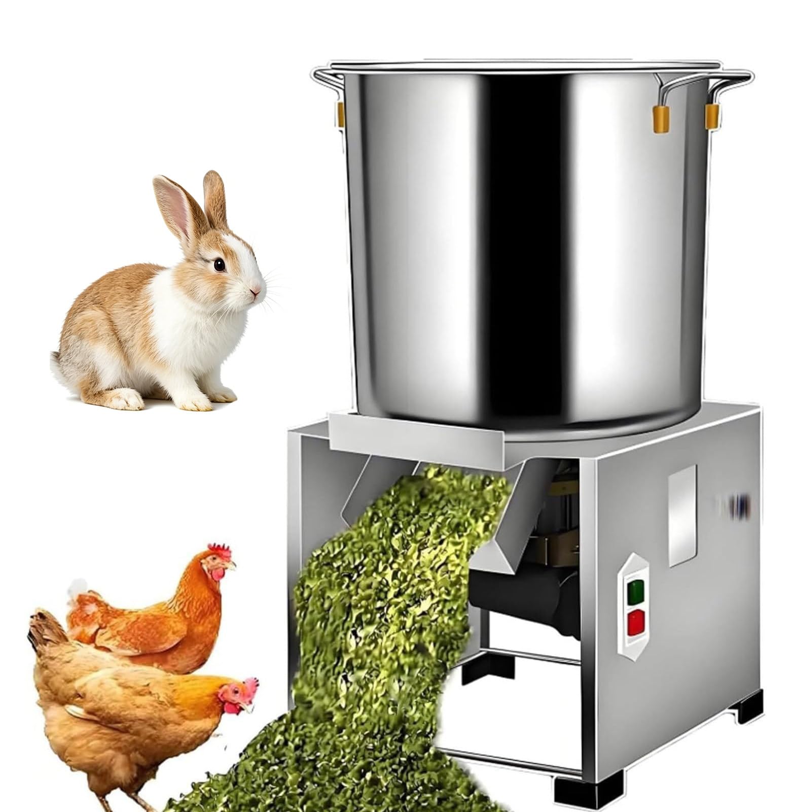 GSHSHOU Poultry Feed Processing Chopper, Heavy Duty Stainless Steel Shredder Cutter for Chicken Duck Feed Processing,High Output Efficiency