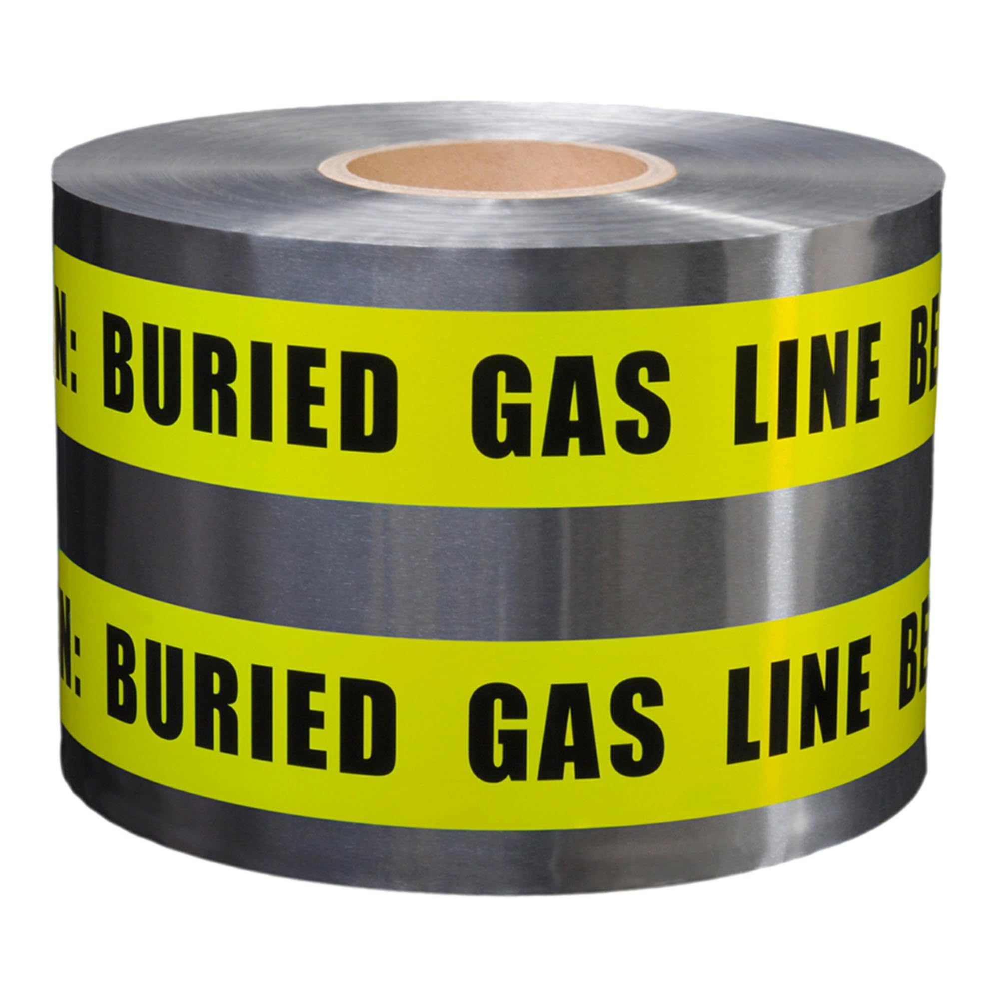 Presco Underground Detectable Tape, 6 in. x 1000 ft. (Yellow with Black "CAUTION BURIED GAS LINE BELOW" printing)