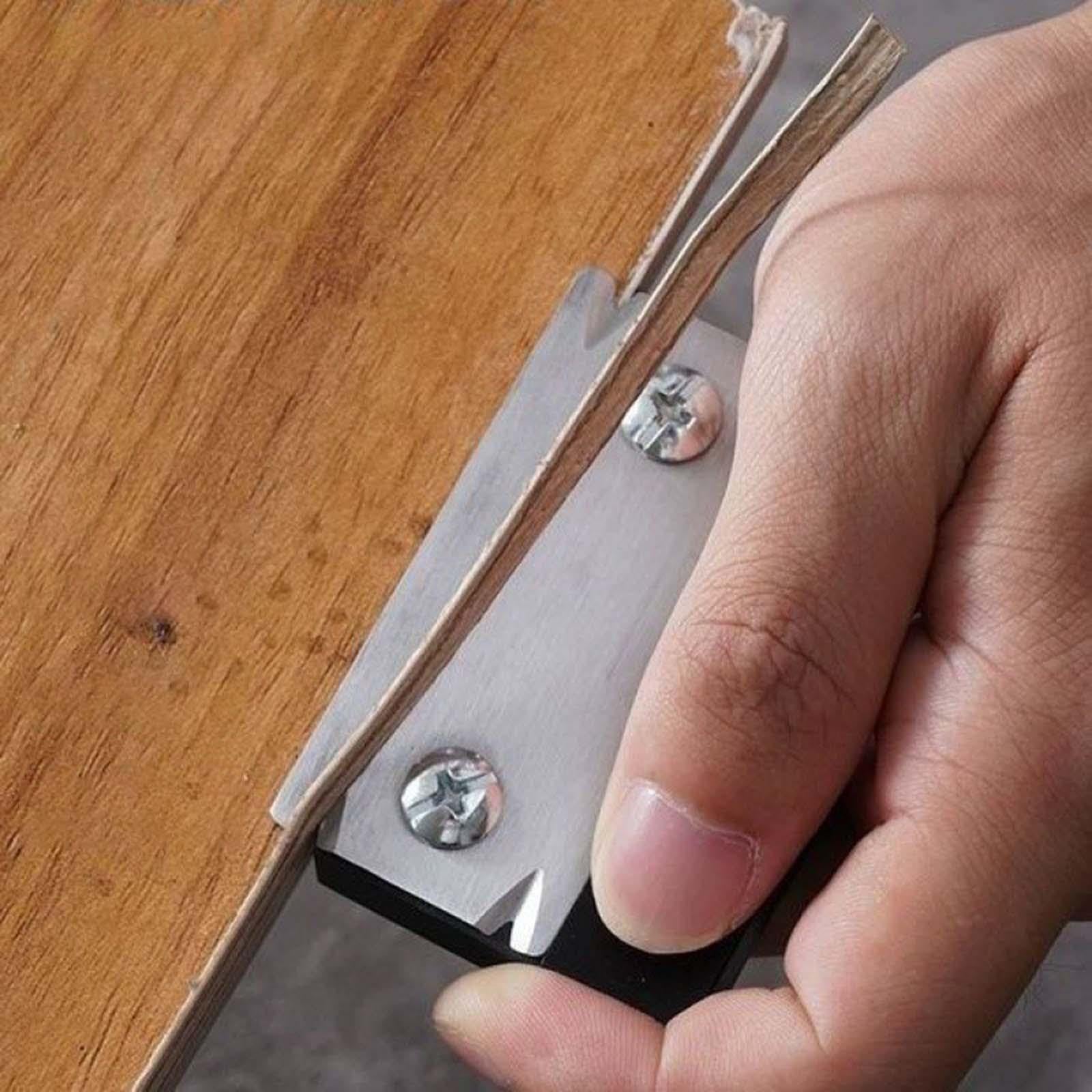 Juego de 5 bandas de borde recortadora de bordes de carpintero, herramienta manual de bandas de bordes con hoja extra, 65 x 45 mm