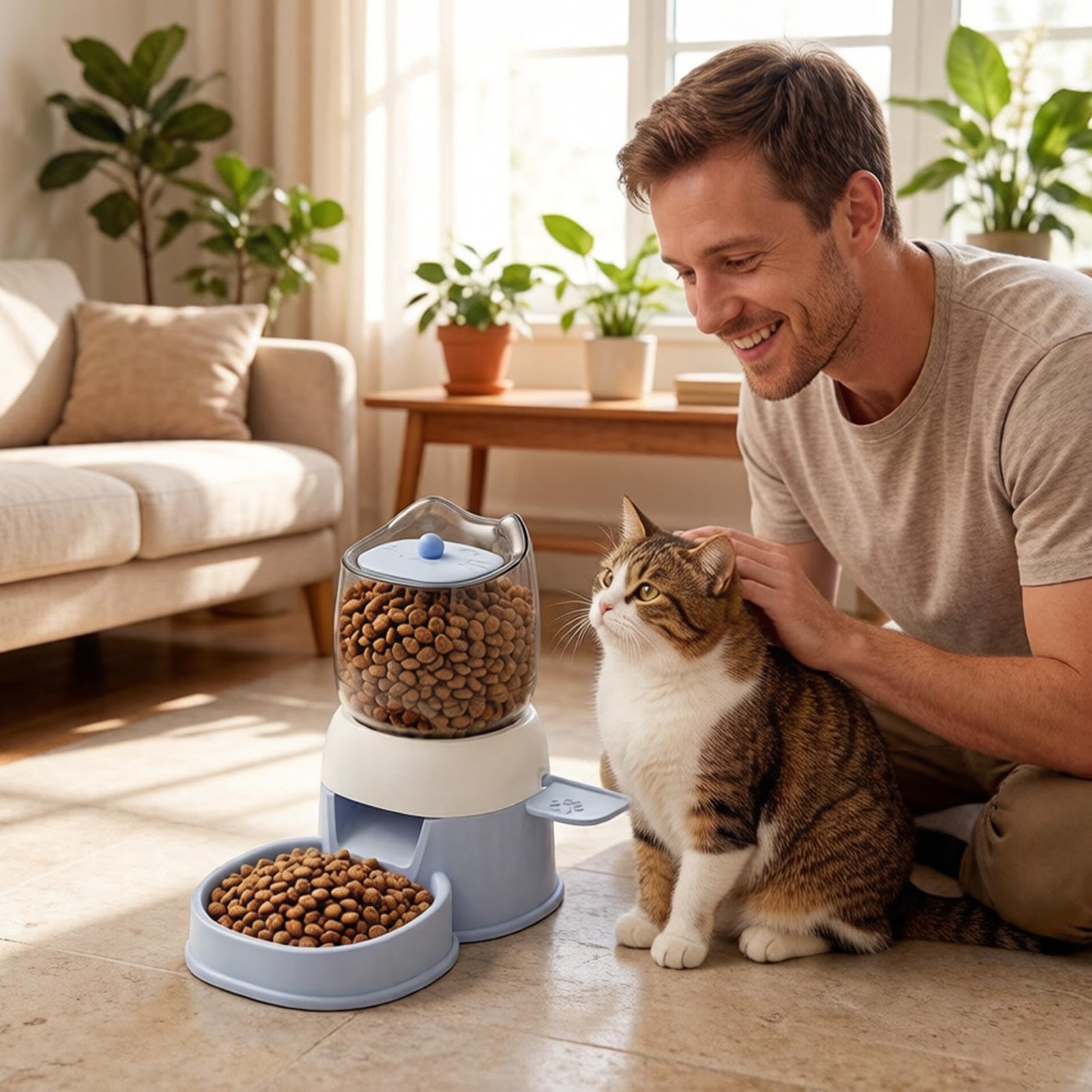 Mangiatoie Automatiche Gatti 2 L, Attivazione a Pedale, Grande Capacità | Dispenser di Cibo Autoalimentante Gatti per Taglie Piccole, Medie e Grandi, Alimentazione, , Calma e Addestramento