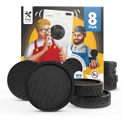 Silent Guys Anti Vibration Pads for Washing Machine - 8 Pack Washing Machine Anti Vibration Pads Vibration Isolation Pads Washing Machine Shock Absorber Washing Machine Leveling Feet