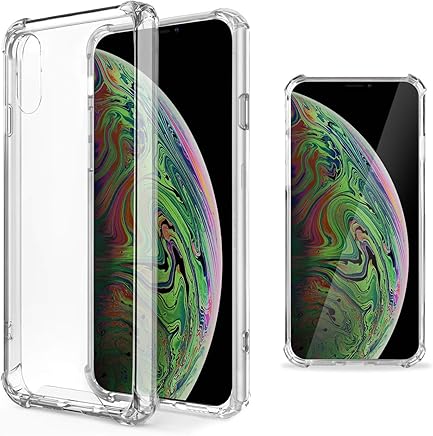 Moozy Funda Silicona Antigolpes para iPhone X/iPhone XS - Transparente Crystal Clear TPU Case Cover TPU Flexible