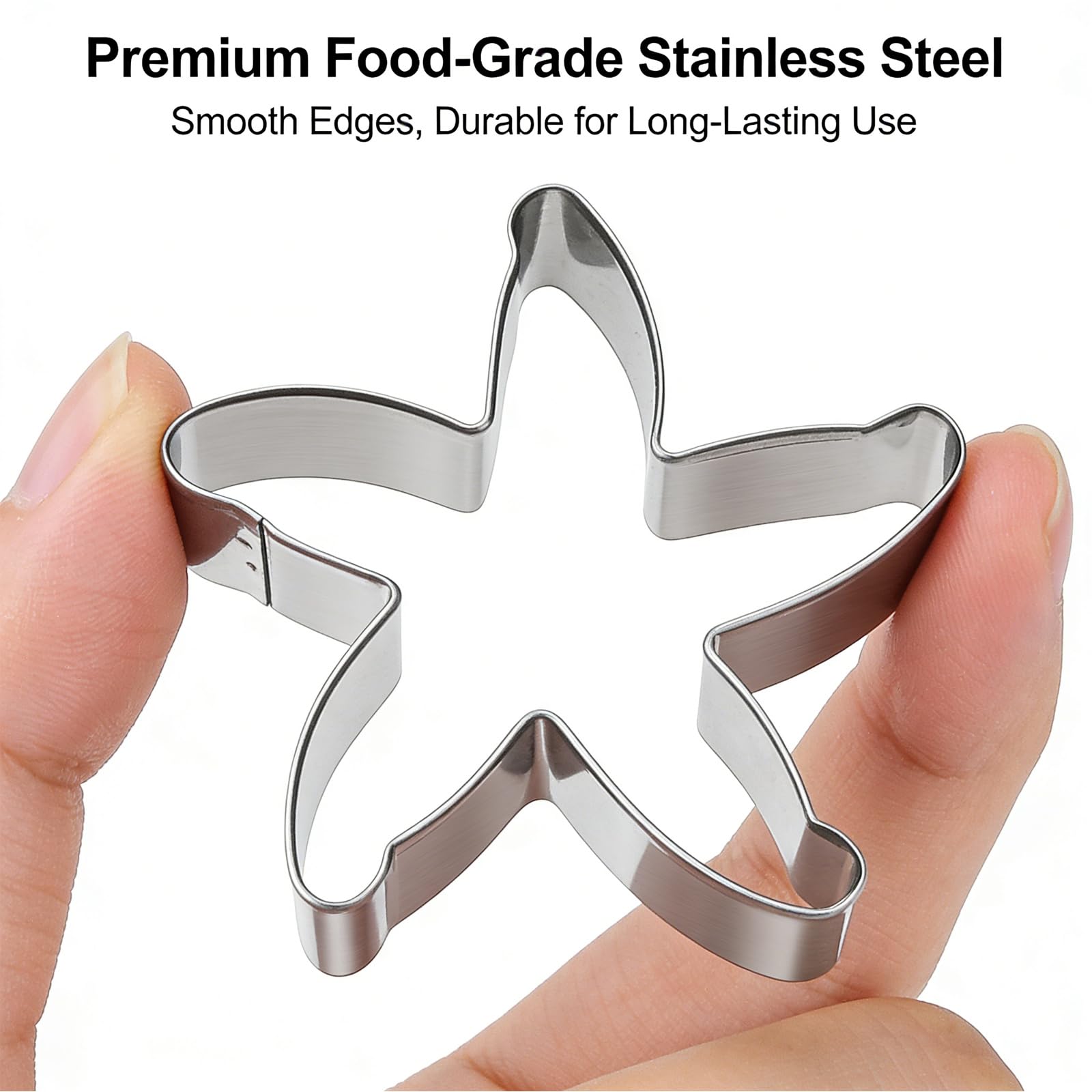 Set da 12 Formine per Biscotti a Forma di Animali Marini, in Acciaio Inox Alimentare, Sagome per Fondant, Pasticceria e Decorazioni, Utensile da Cucina Creativo per Bambini e Baking Familiare - 4