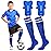 Syhood Soccer Shin Guards and Socks for Toddler Kids Youth, Lightweight Soccer Shin Pads Protective Defender Gear for 3-5, 5-10, 10-15 Years Old Children Teen Boys Girls Sports Game(L Size,Blue)