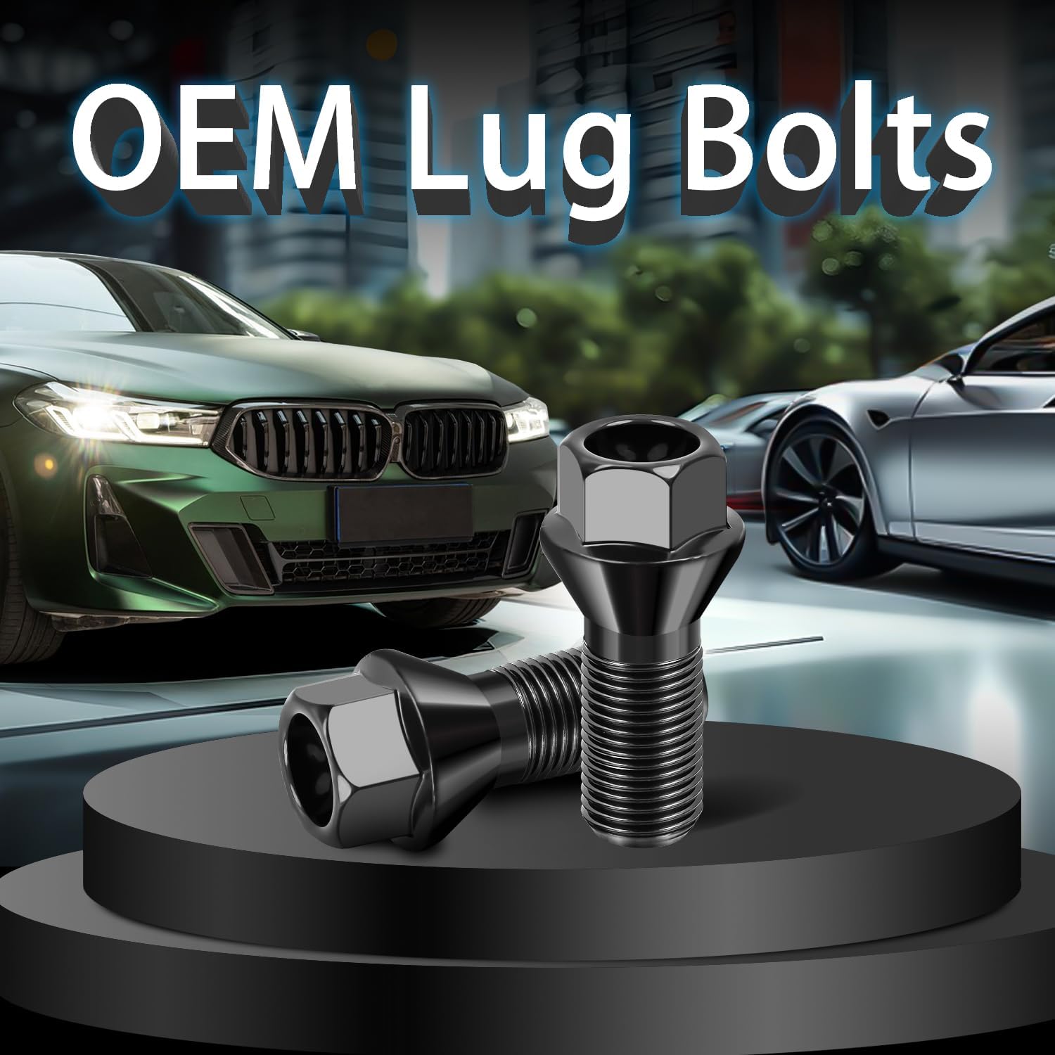 WayJun 4 Pcs Wheel Lug Nuts M12 X 1.5 Compatible with Select BMW E46 325 E90 E39 E60 E53 Models 36136781150 Wheel Stud