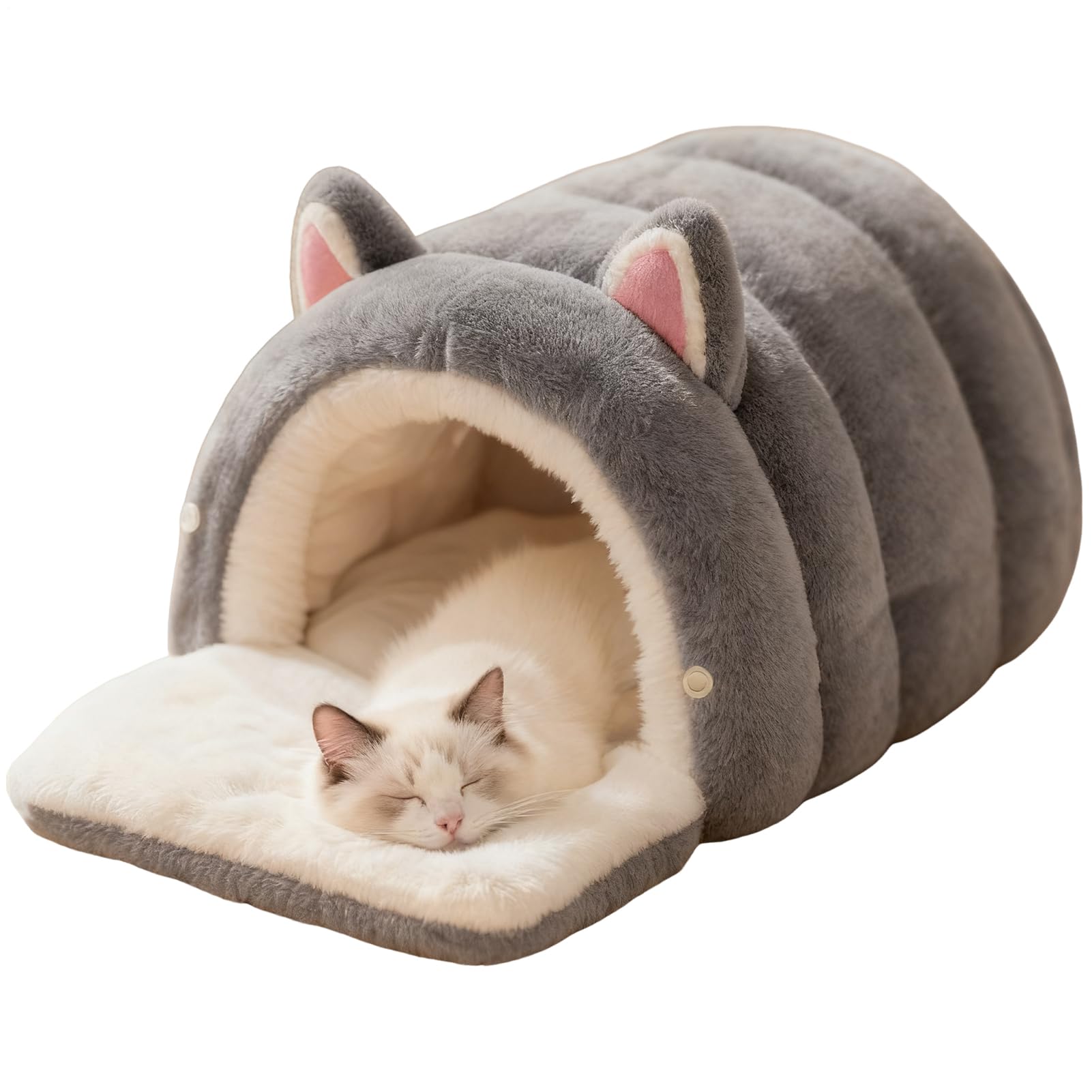 Katzenbett Höhle Mit Halb Umschlossener Kuppelform Als Winterlicher Warmer