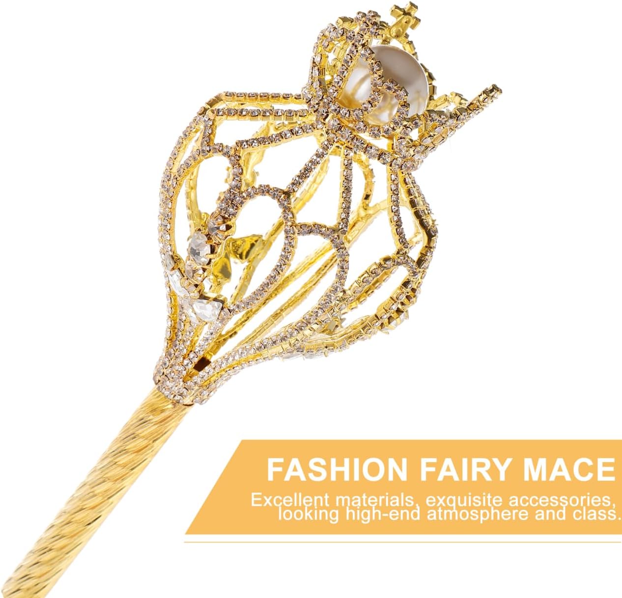 Queen Scepter Wand 19.68In Rhinestone Crown Fairy Stick Party Props for Weddings Birthdays Cosplay Costume Dress up Accessories