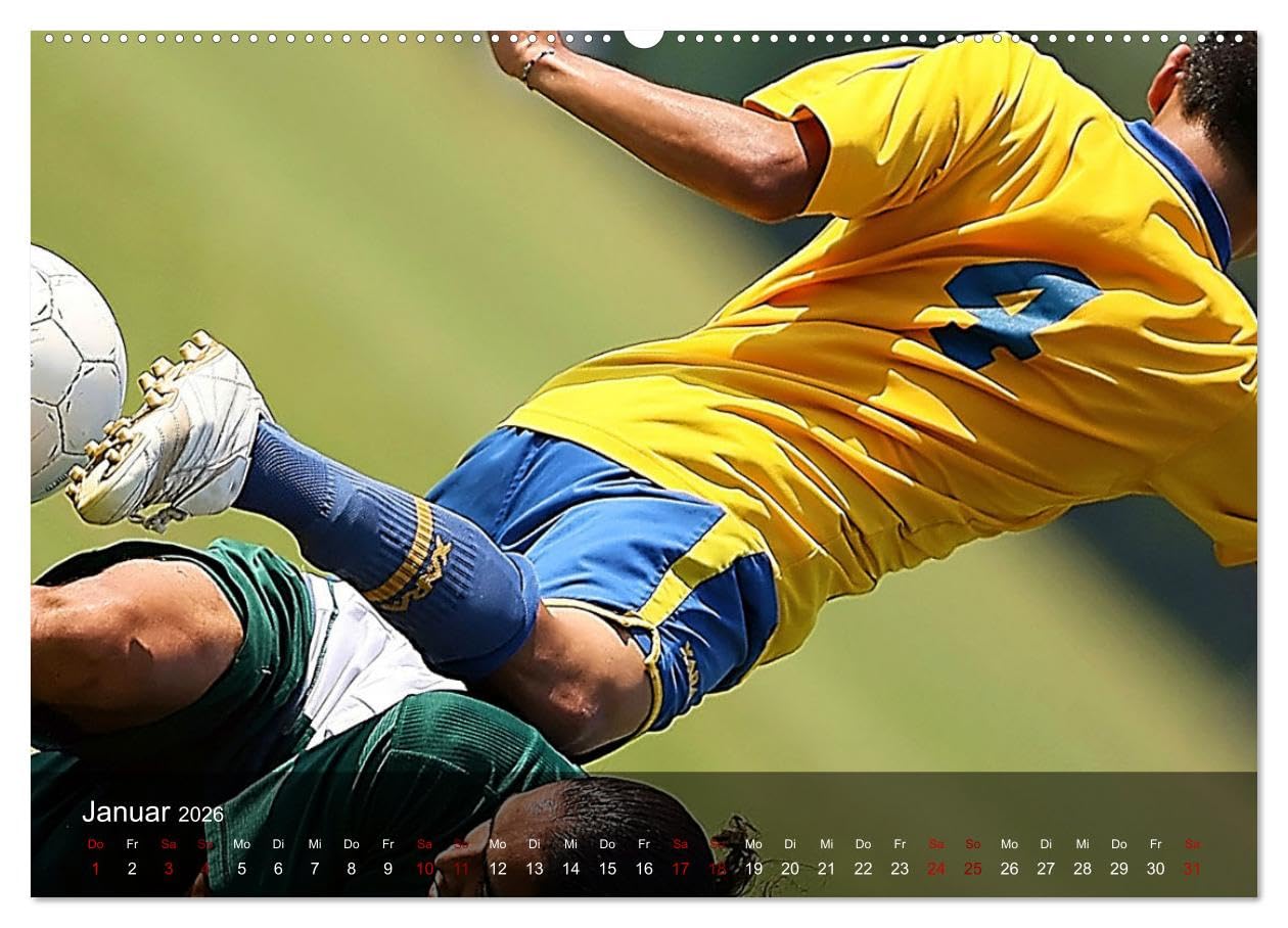 Fußball - pure Leidenschaft (Wandkalender 2026 DIN A2 quer), CALVENDO Monatskalender: Packende, atmosphärische Bilder rund um das Thema Fußball (CALVENDO Sport)