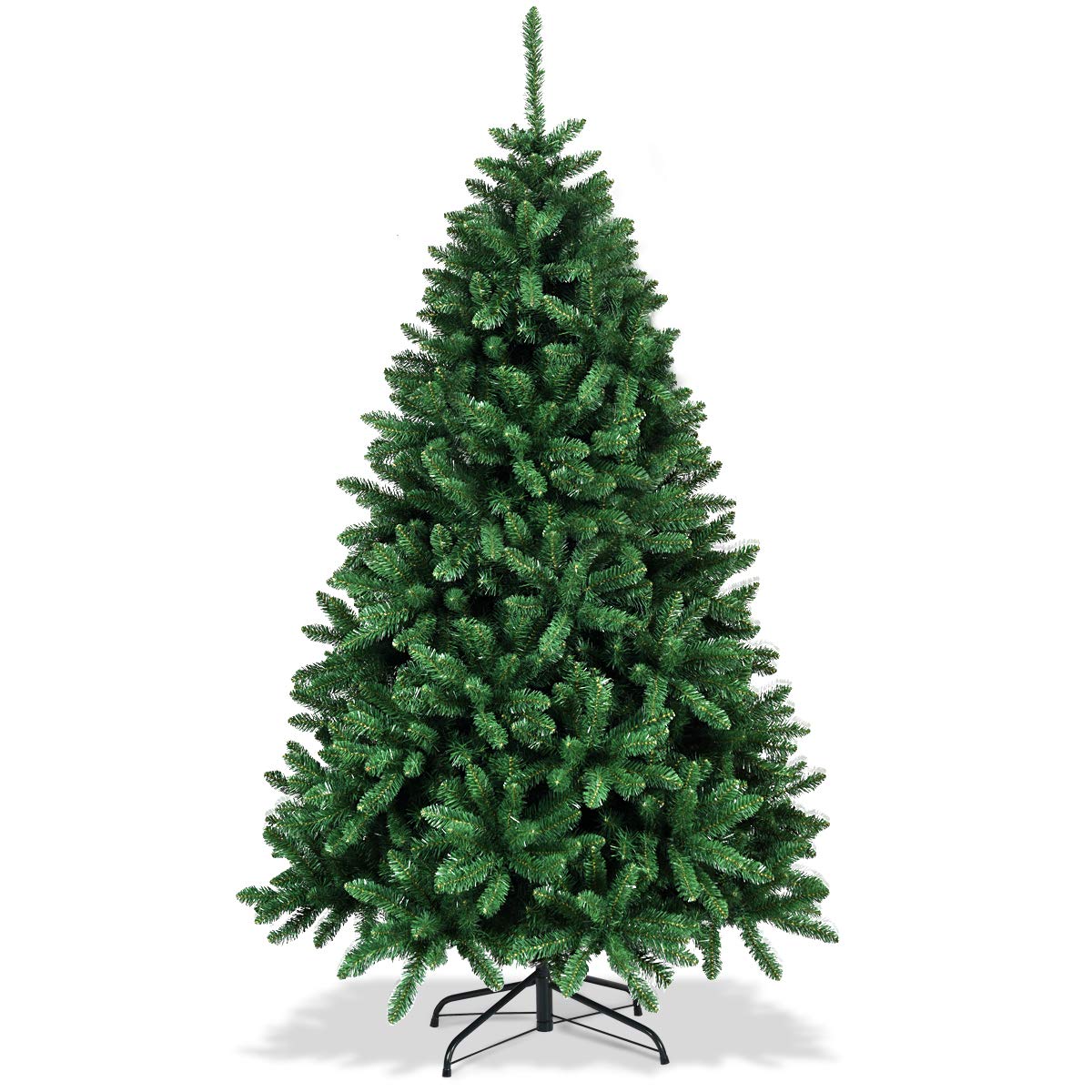 COSTWAY Árbol de Navidad Verde 180 cm, Abeto Artificial, Base de Metal y Agujas de PVC 1335 Ramas, Arvore de Natal Hogar Oficina Tienda (Altura 180cm)