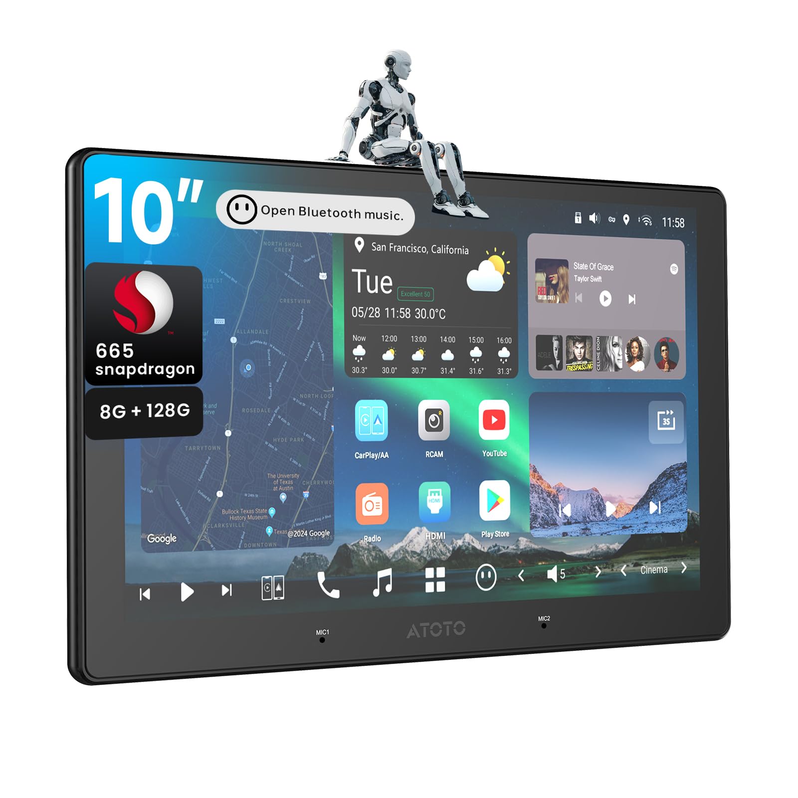 Amazon.com: ATOTOZONE 10 inch QLED AI Android Car Stereo, 8G