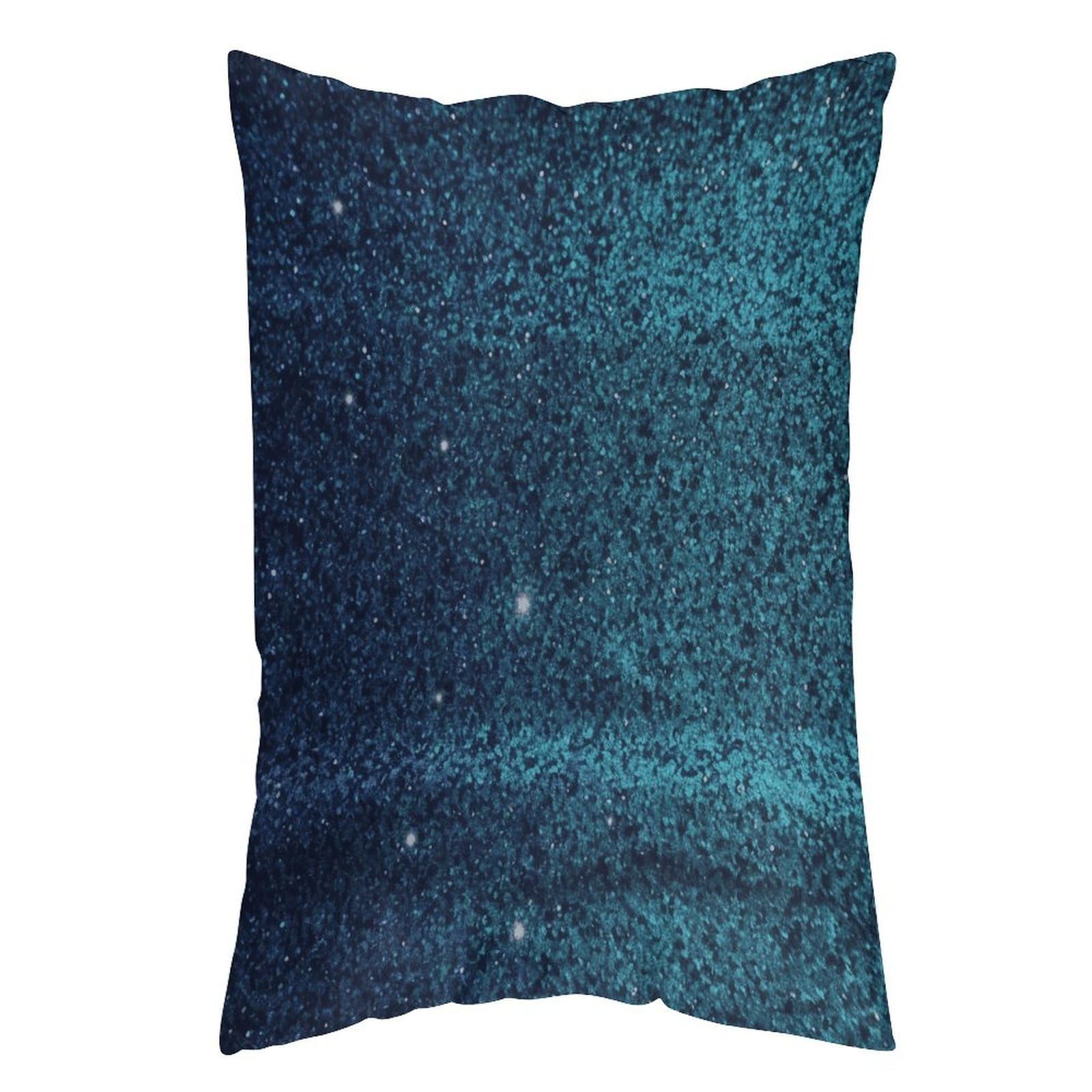 LDGSUPH Teal Glitter Pillow Cases Soft Pillowcase with Invisible Zipper Wrinkle Resistant Pillow Covers Breathable Removable Pillow Protector for Bed Sofa Car 20"x30"