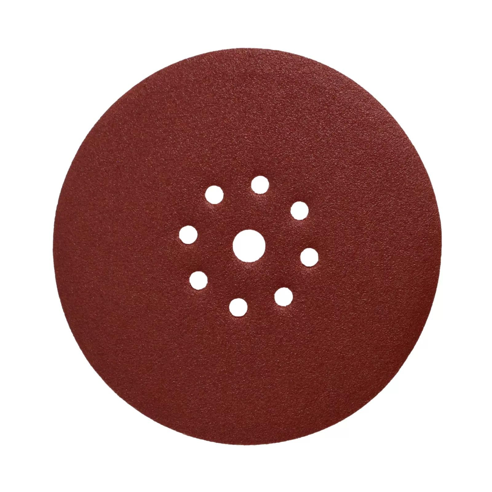 Woltersberger 30 x tarcza szlifierska Ø 225 mm | ziarnistość P180 | 8 czerwonych otworów | papier ścierny do płyt gipsowo-kartonowych, szlifierka do płyt gipsowo-kartonowych, szlifierka do długich
