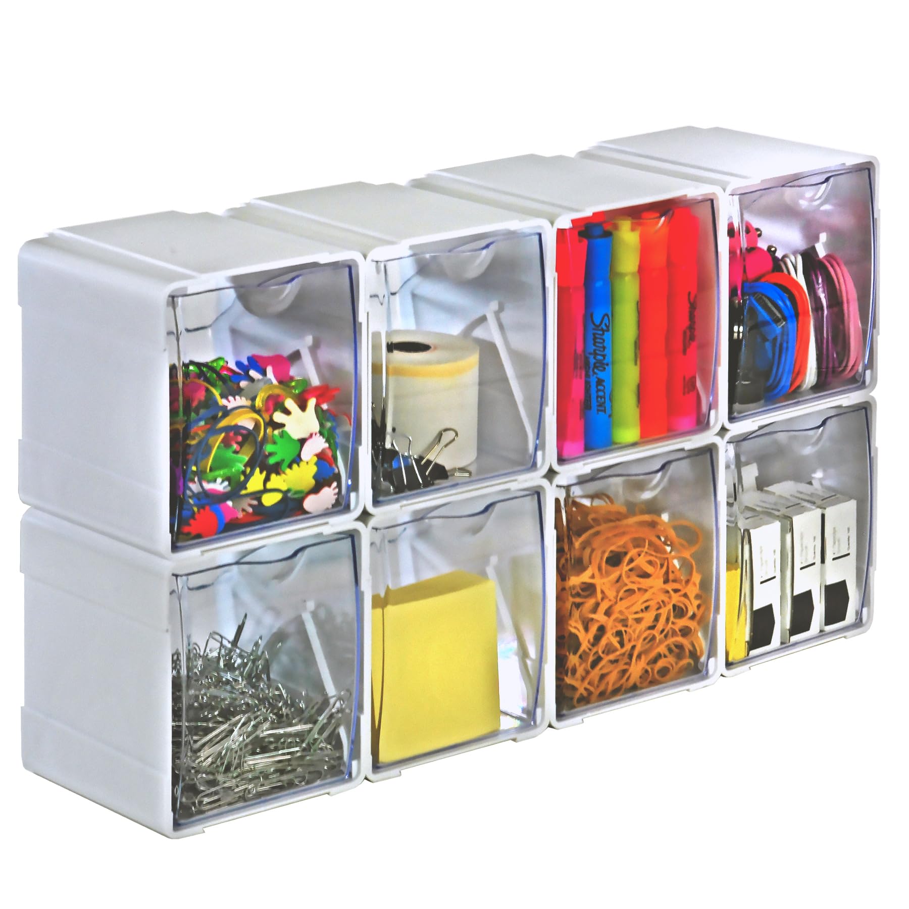 Azar Displays 300360-8PK organizery do układania w stos, białe (8-pak)