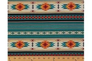 Striking Native American Aztec Print Woven Fabric