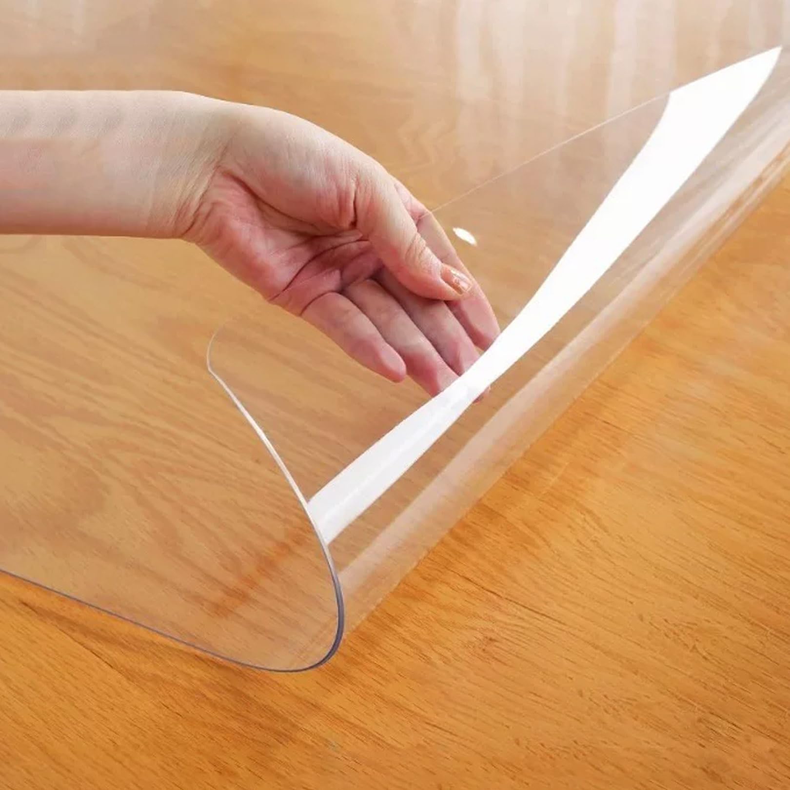 Bodenschutzmatte Transparent - Anpassbar 1.5 mm Dick Bürostuhl Unterlage - Fußmatte für den Eingangsbereich - PVC rutschfest Schreibtischunterlage - Zuschneidbare Fußpolster