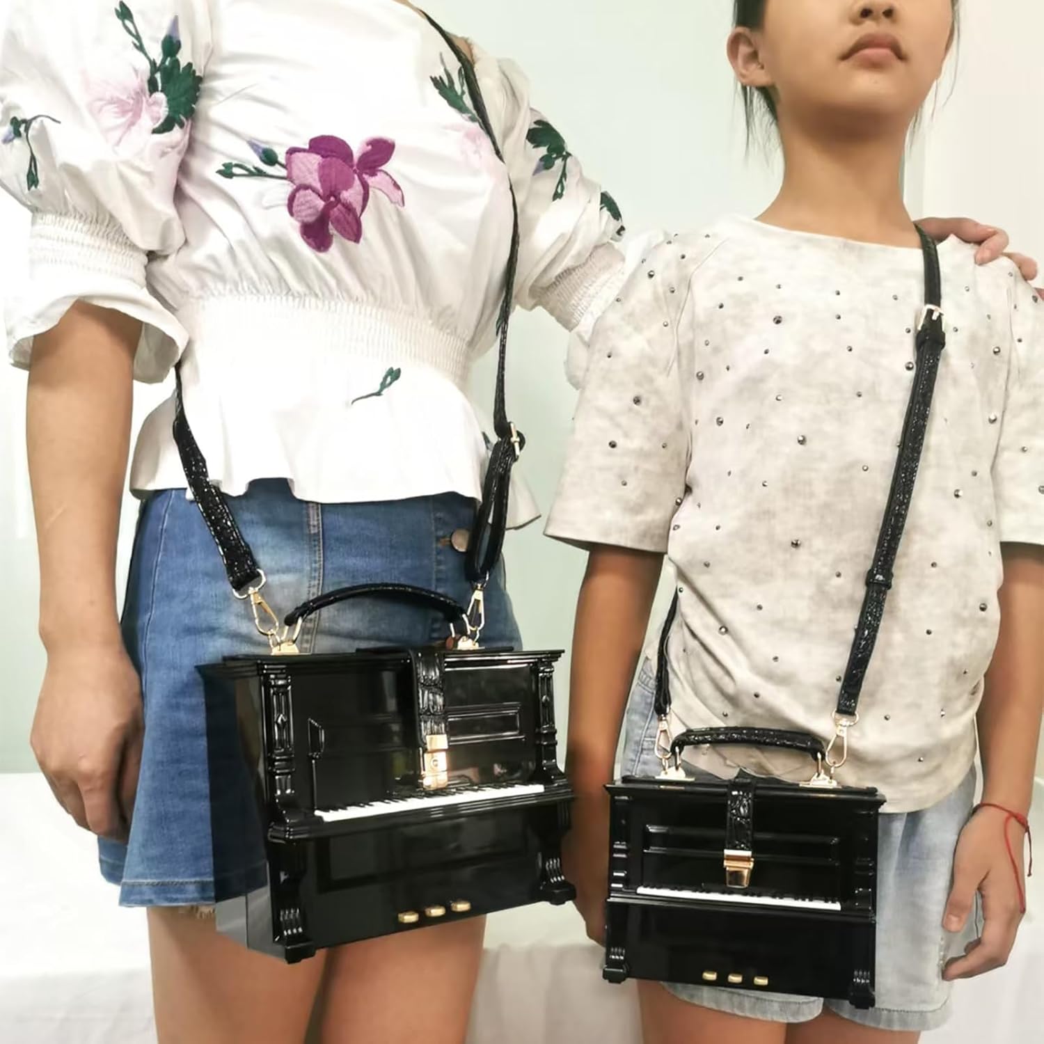 Women Acrylic Piano Shaped Crossbody Shoulder Bag Handbag Piano Purse - Image 6