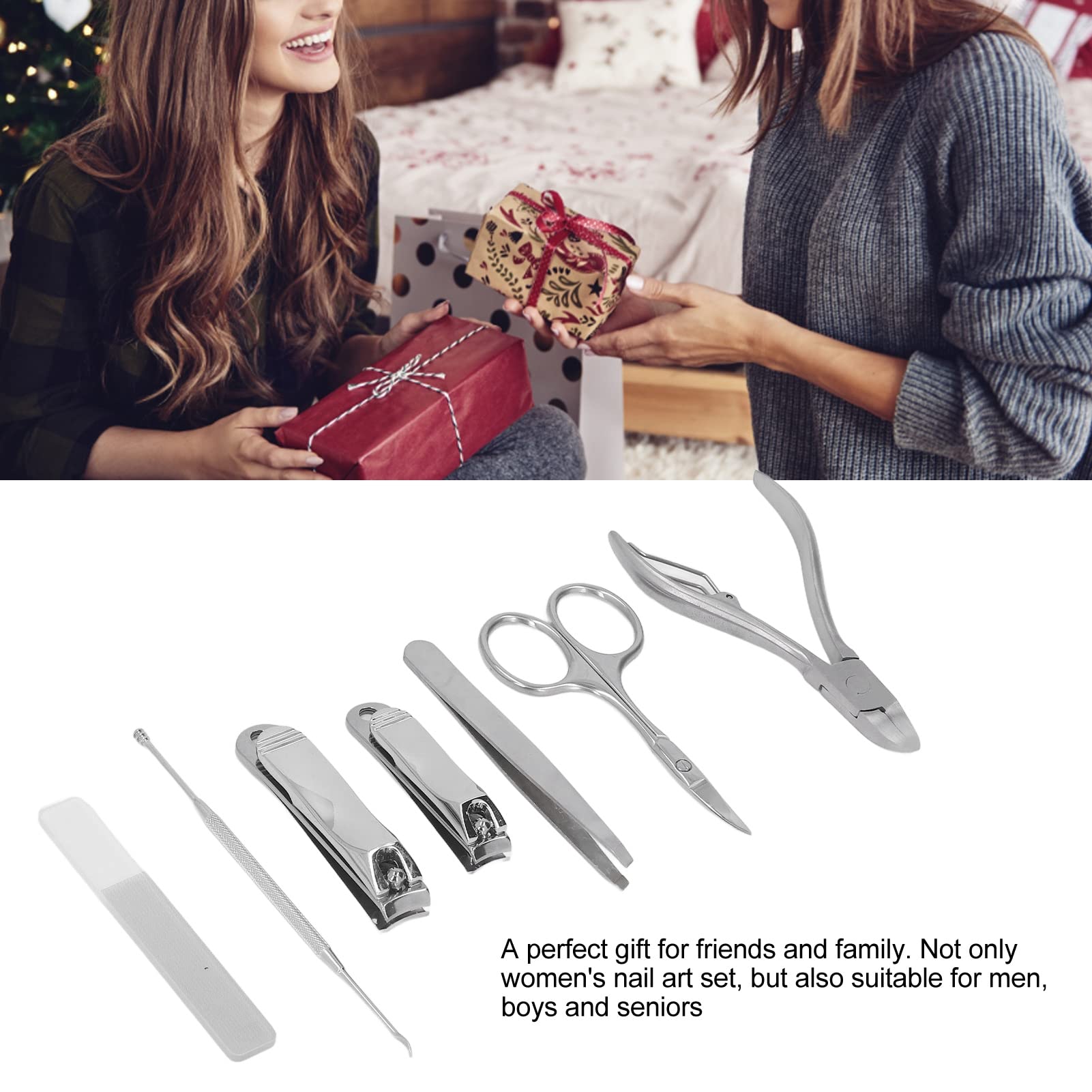 7 PCS Manicure Set, Stainless Steel Nail Clipper Set Nail Clippers for Men Women Makeup Studios